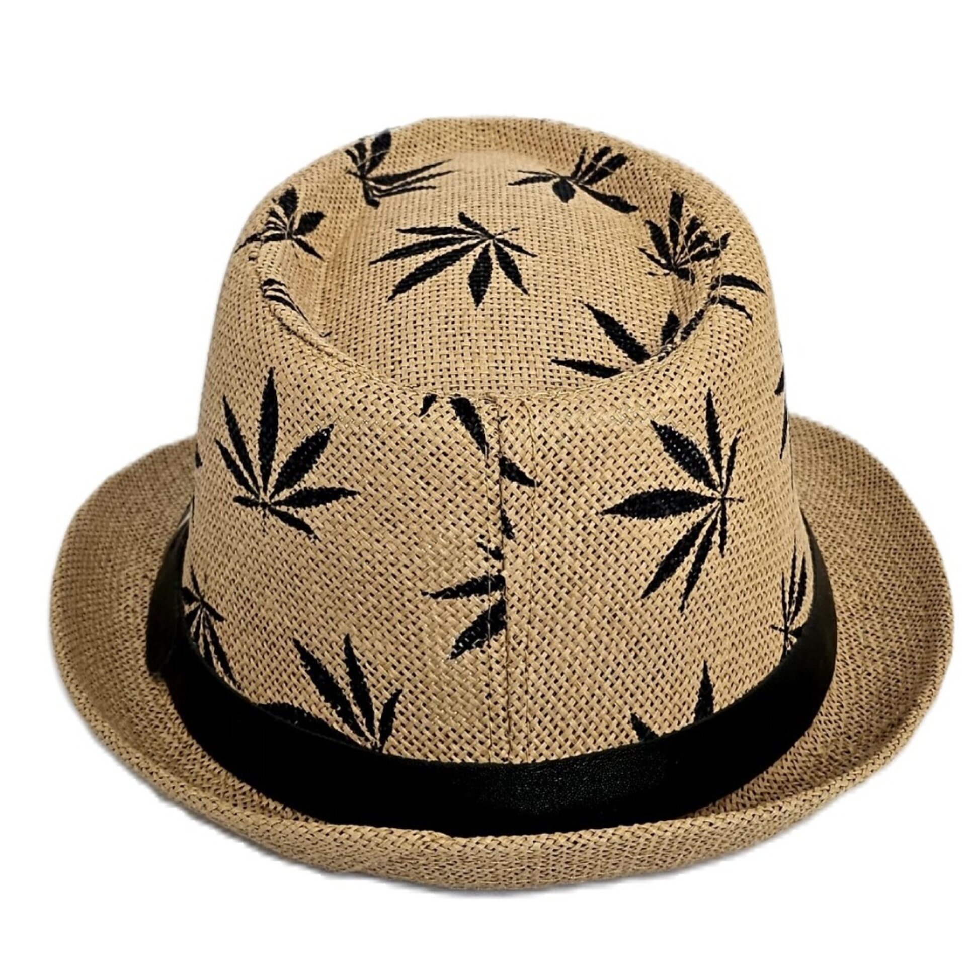 Sombrero Trilby Fedora Clásico Gorro Marrón Estampado Paja de Papel Adulto M/L - 2