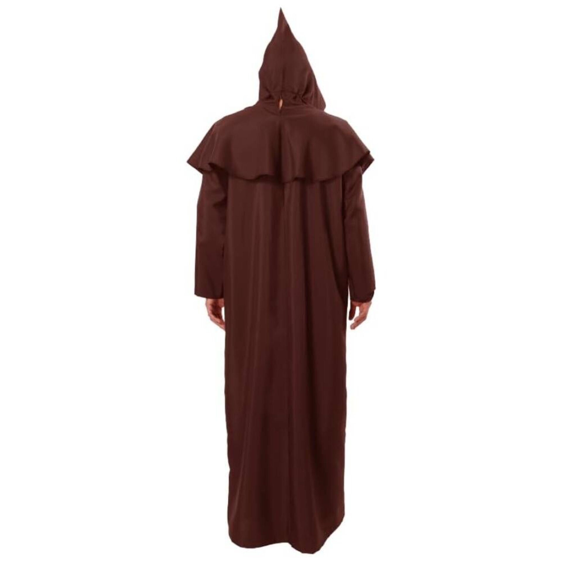 Disfraz Monje Marrón Sacerdote Adulto | Túnica Medieval Capucha Cruz Cinturón - 2