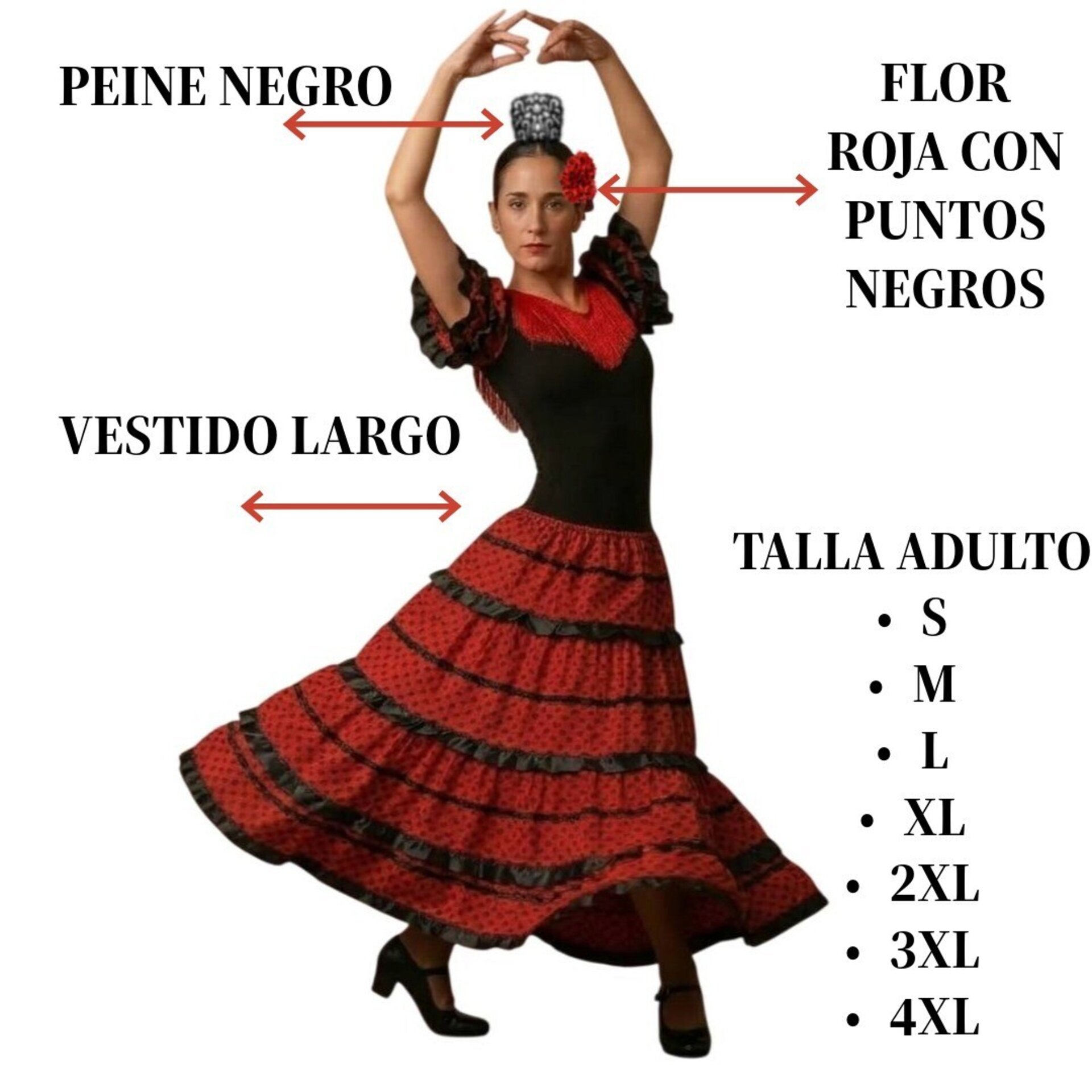 Vestido Flamenca Profesional para Mujer – Traje de Sevillana Adulto - 7