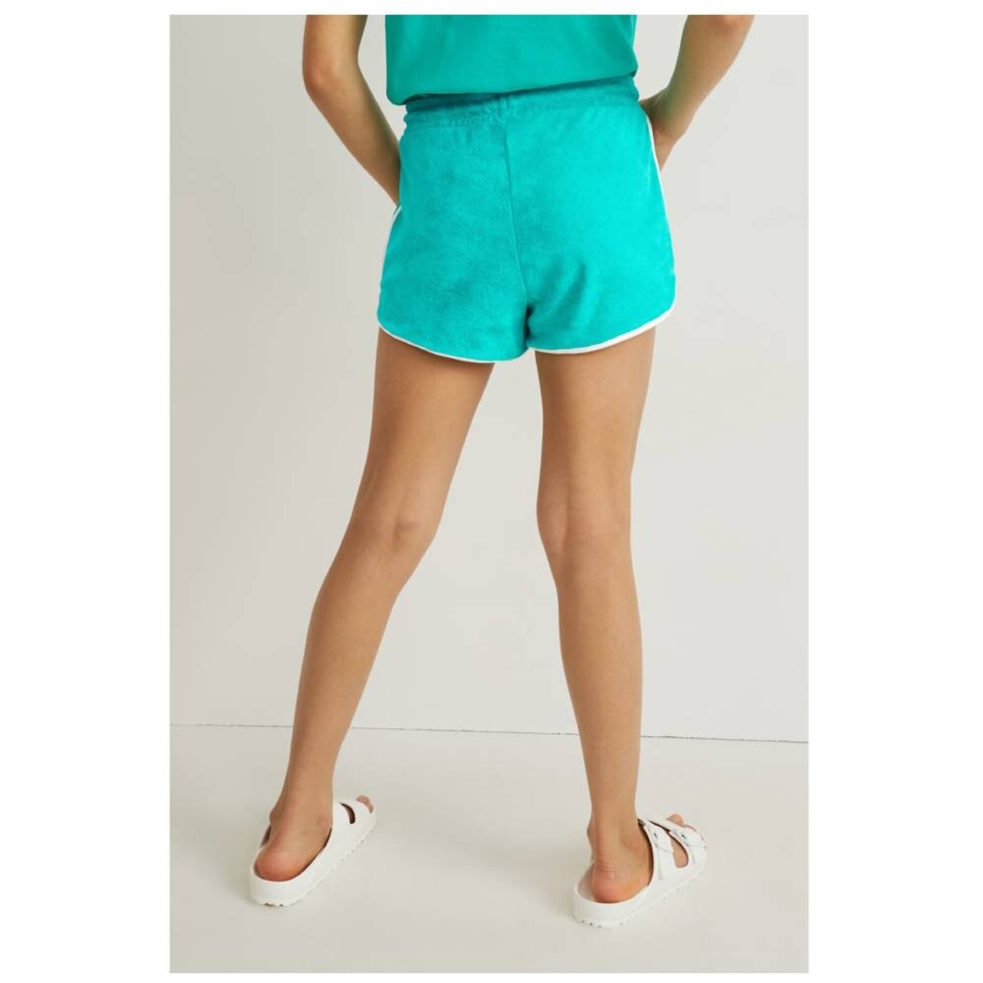 Shorts Verdes de Rizo Pantalón Corto para Niñas de 10 a 14 años - 5
