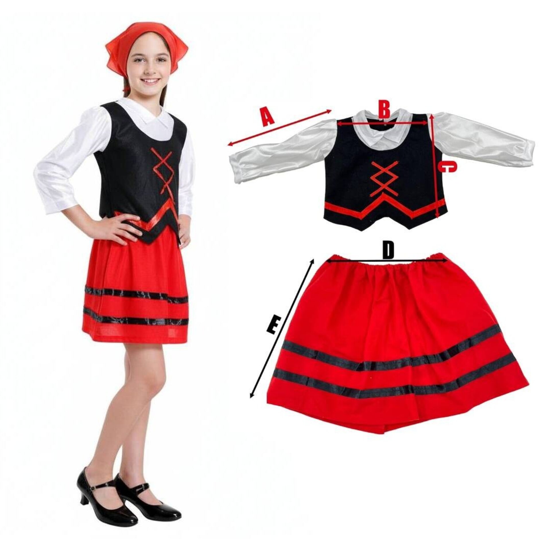 Disfraz Pastora Niña - Vestido Pastorcita Fiesta Navidad Carnaval 1 a 12 años - 5