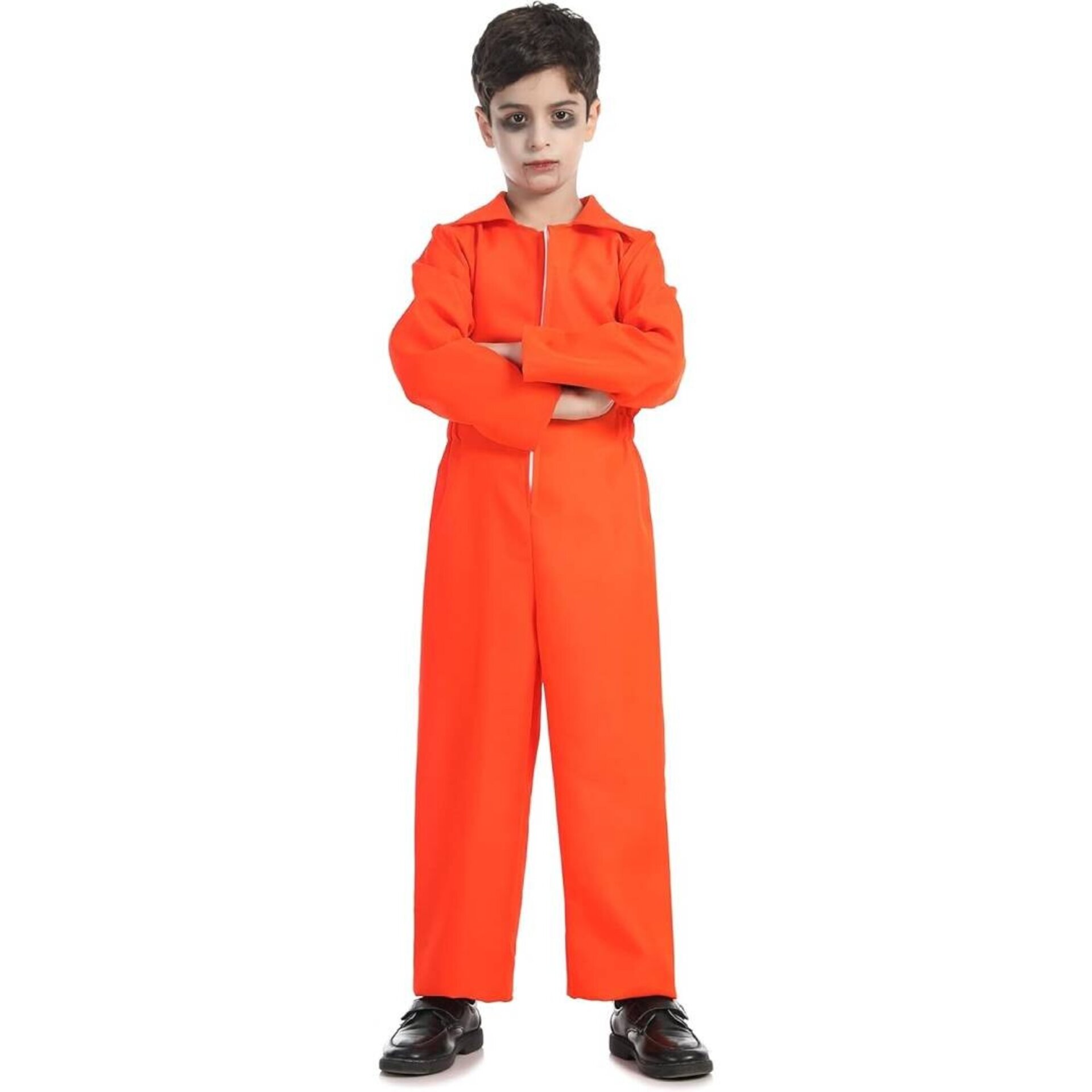 Disfraz Prisionero Naranja Niños | Mono Enterizo Preso Halloween Carnaval Fiesta - 1