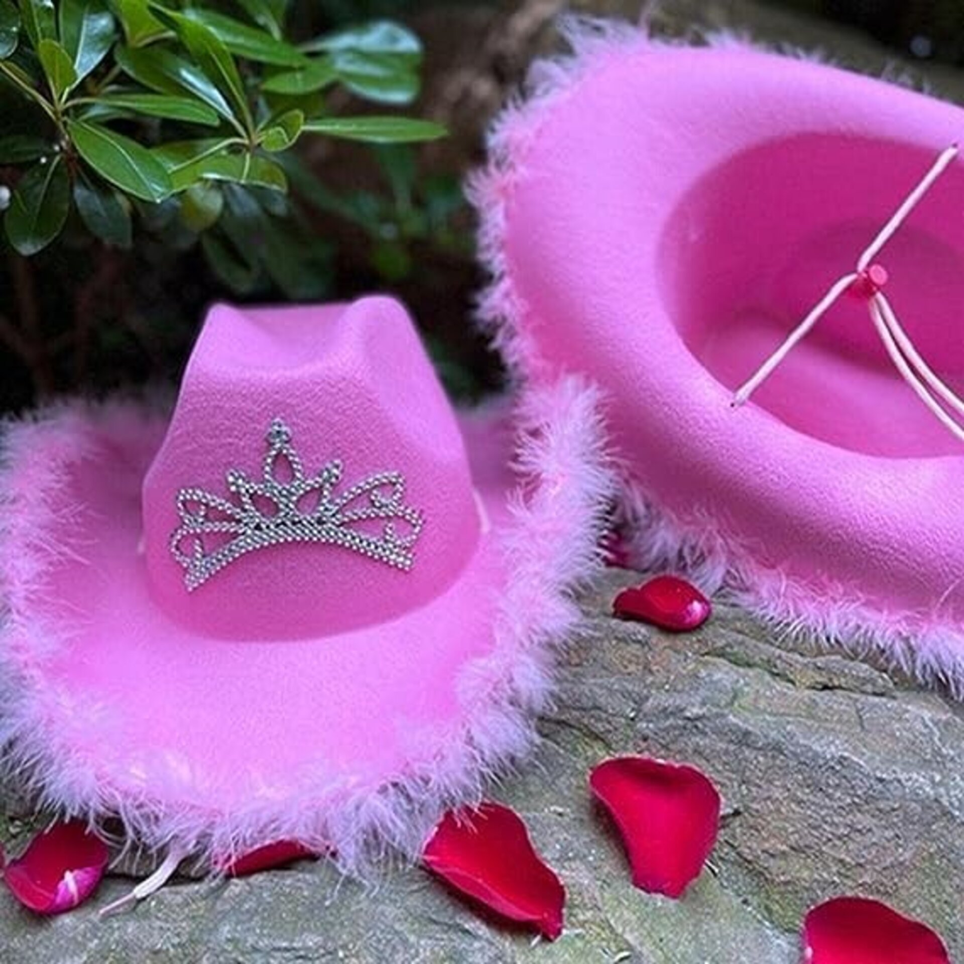 Pack 3 Piezas Disfraz Vaquera Rosa Mujer - Sombrero Cowgirl, Gafas y Bandana - 6