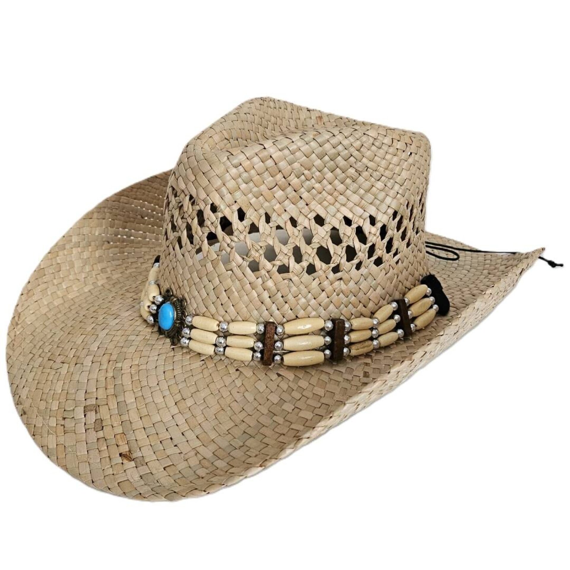 Sombrero Vaquero de Paja Artesanal Unisex | Estilo Western Bohemio Beige - 3