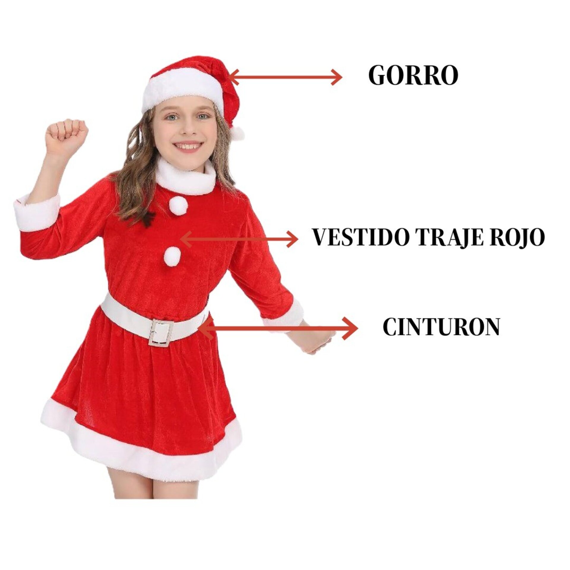 Disfraz Mama Noel - Vestido Rojo Navidad - Baile Regalos - 2