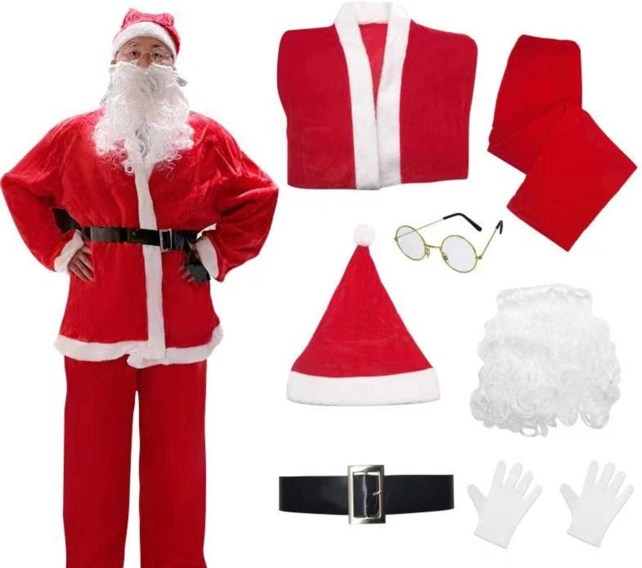 Disfraz de Papá Noel de lujo para hombre Adulto Traje Santa Claus Talla XL-XXL - 2