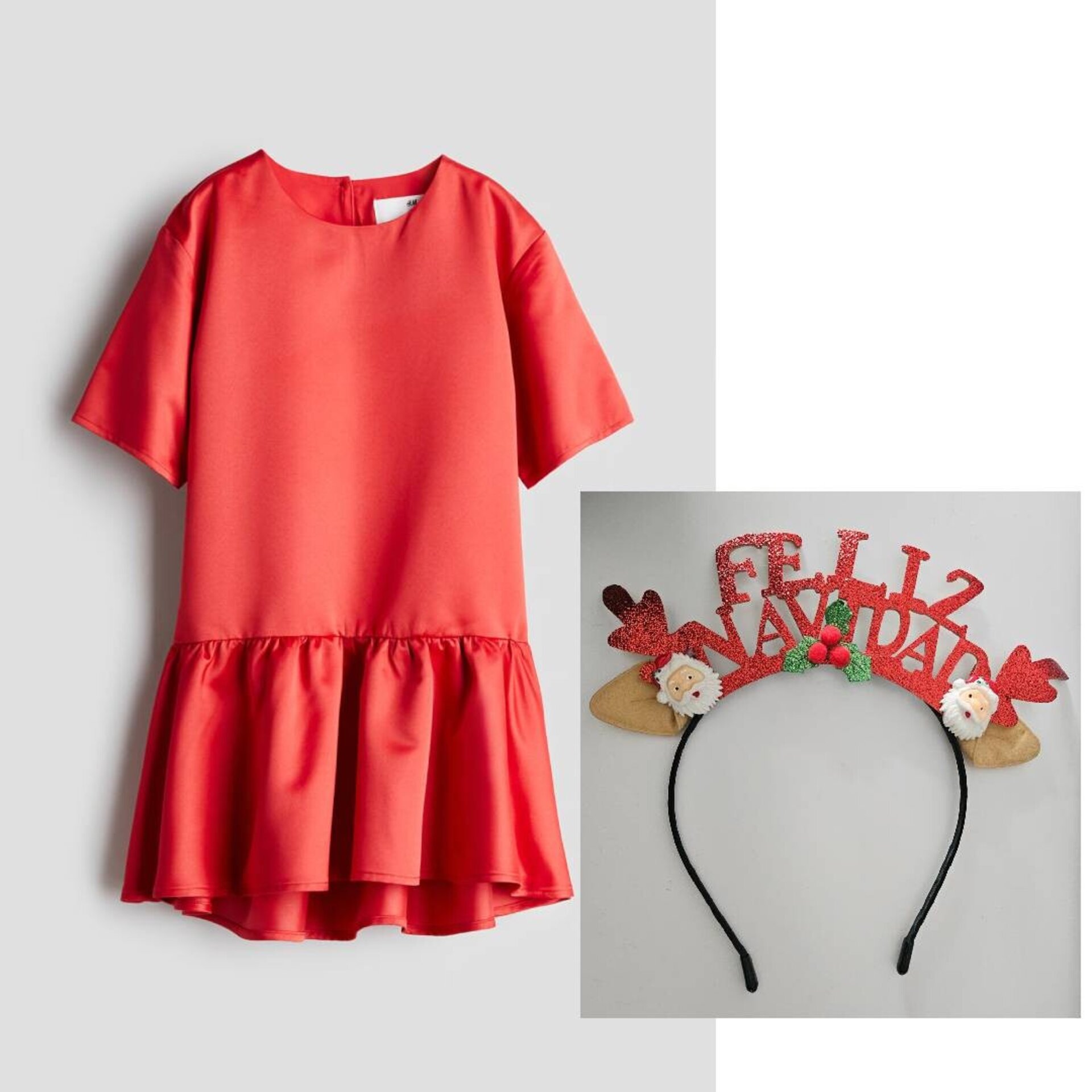 Vestido Rojo Satén para niñas - 7