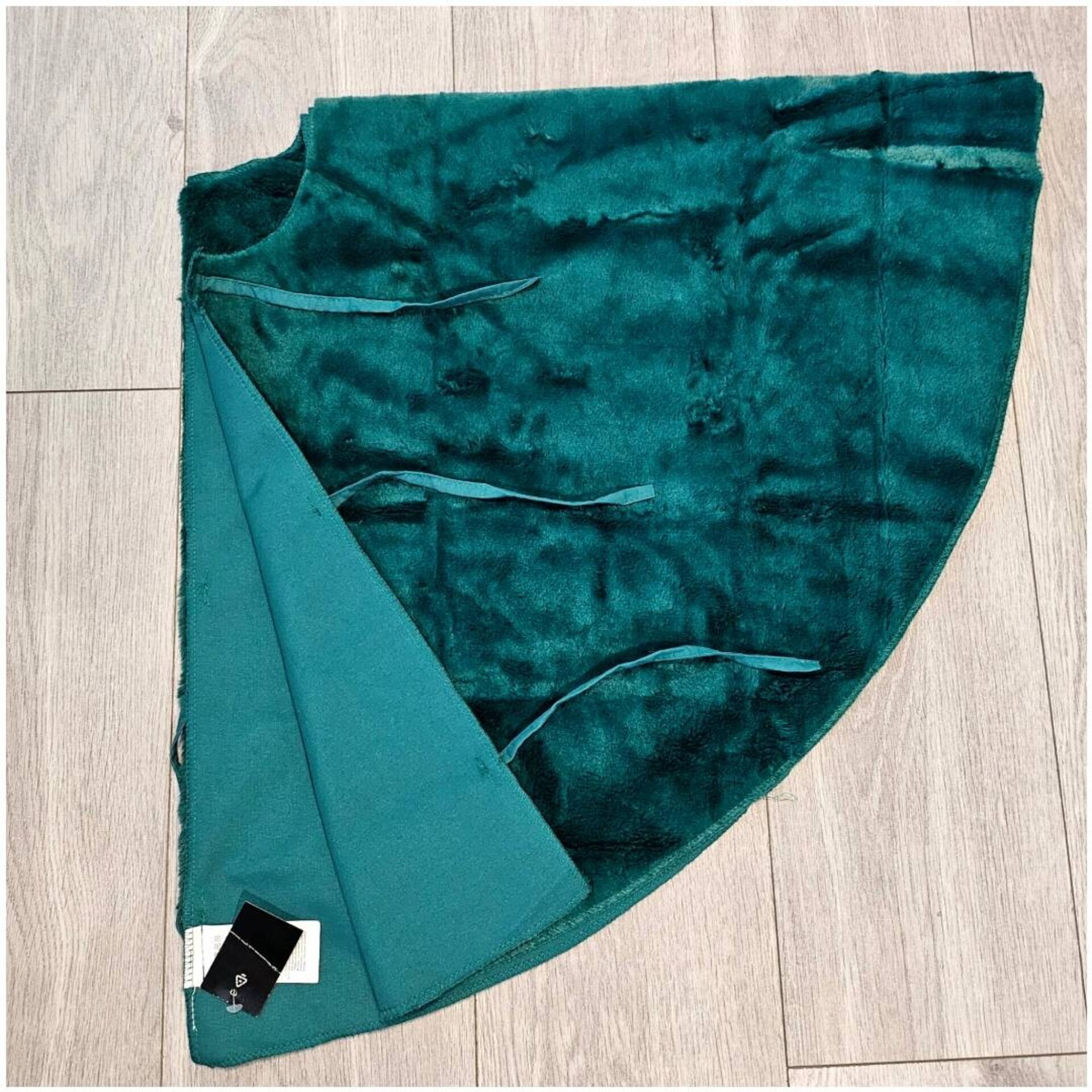 Pie de Árbol Navidad Lujo Terciopelo Verde 120cm - Alfombra Decoración Regalos - 2