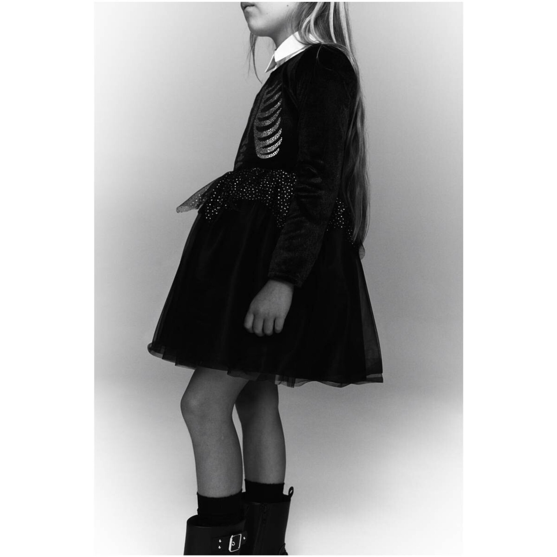 Disfraz Vestido Manga Larga Motivo Esqueleto cuello Redondo para niñas - 2