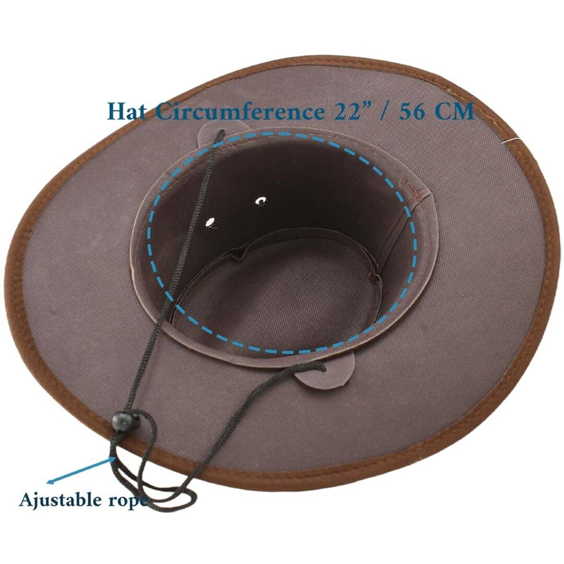 Sombrero Vaquero Cowboy Western Talla Ajustable S/M para Hombre Mujer Marrón - 4