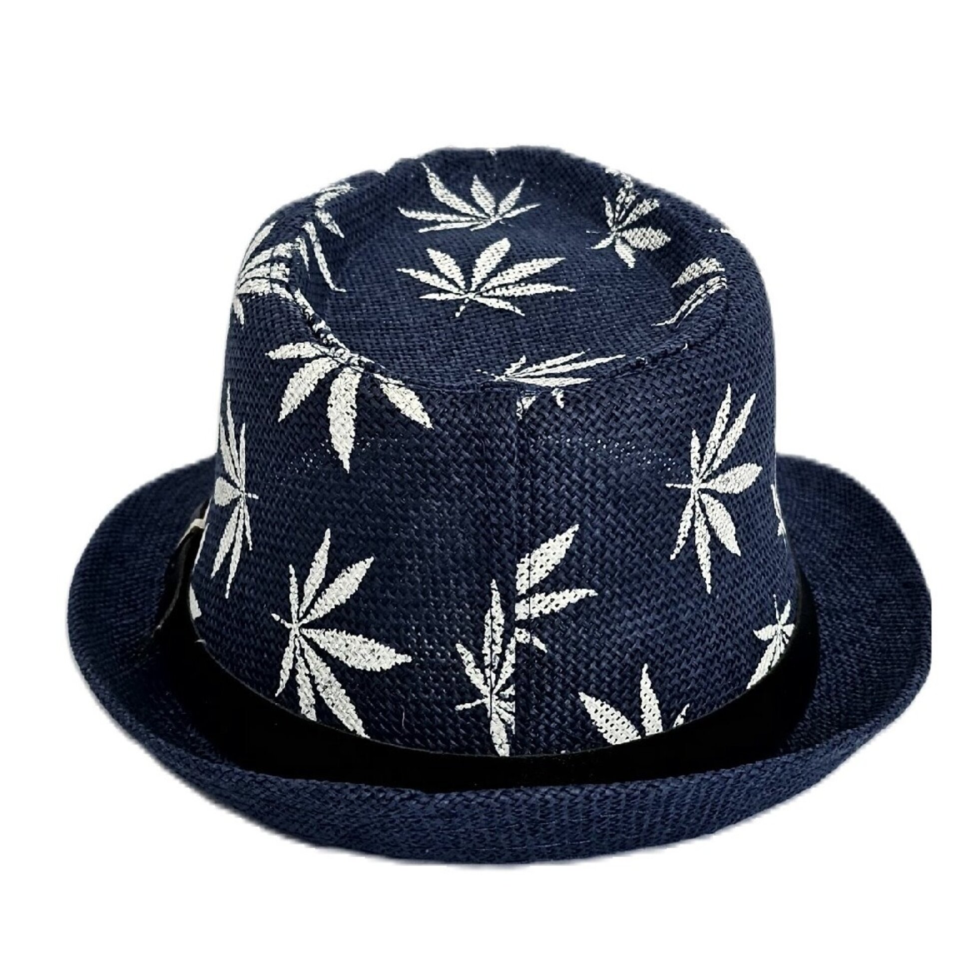 Sombrero Trilby Fedora Clásico Gorro Azul Estampado Paja de Papel Adulto M/L - 3