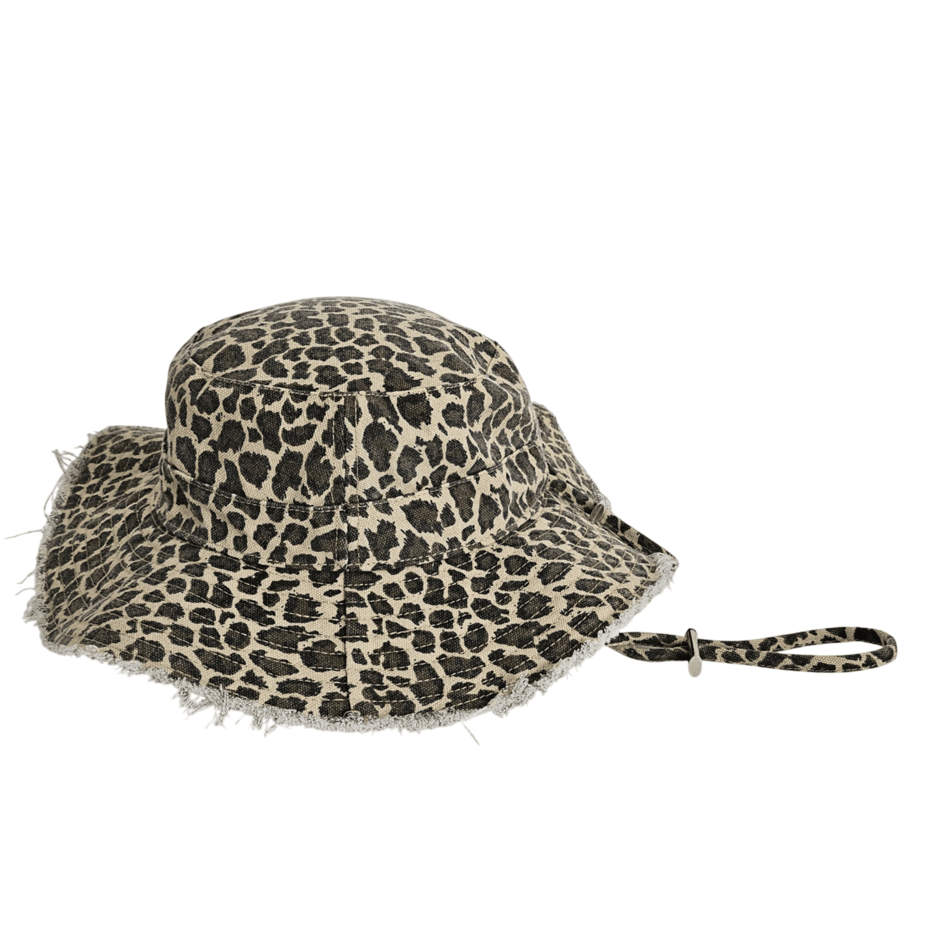 Sombrero pescador animal print Bucket Hat Leopardo Deshilachado Gorro para Mujer - 3