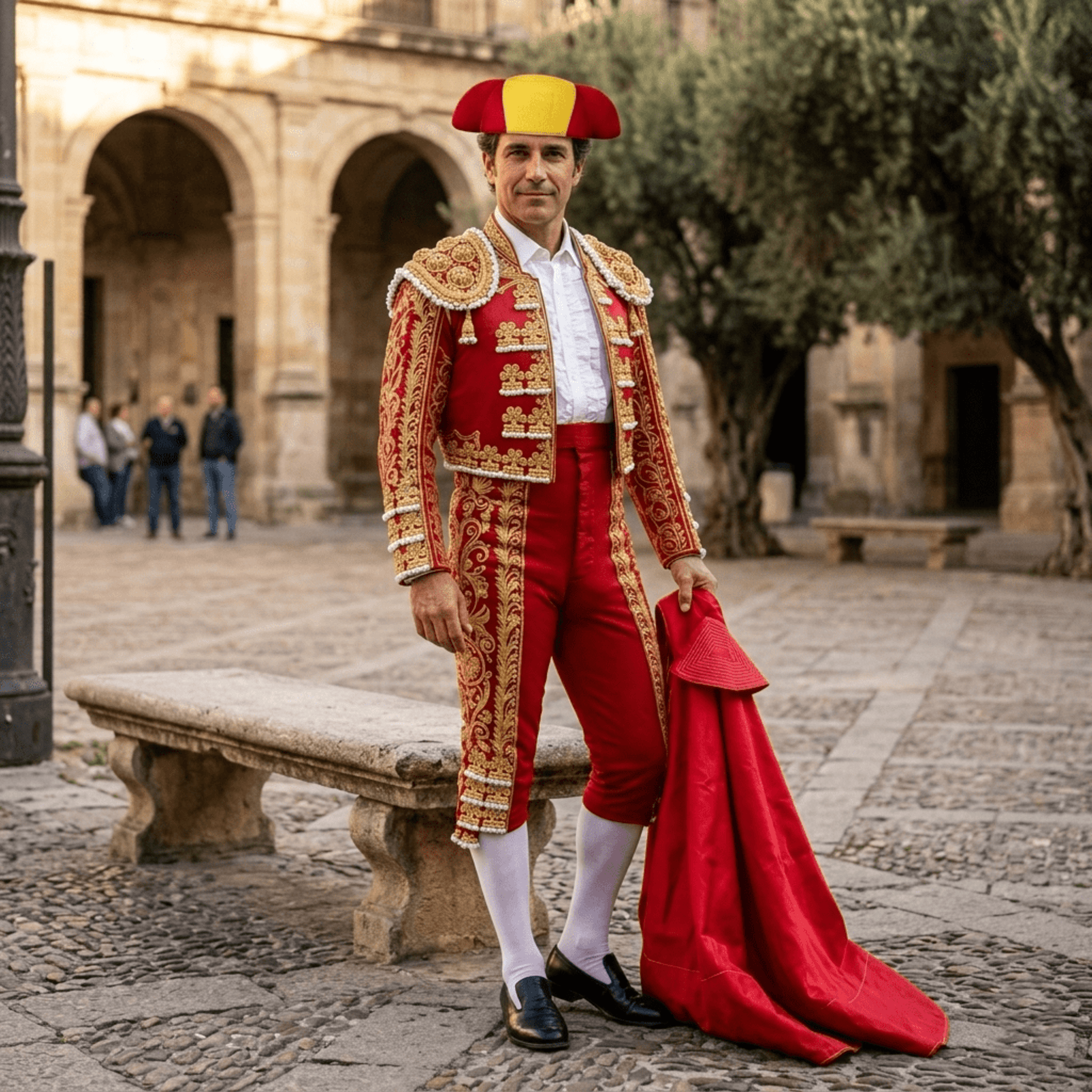 Kit Torero para Disfraz Capote Rojo (145x70cm) + Montera Adulto| Talla Única - 11