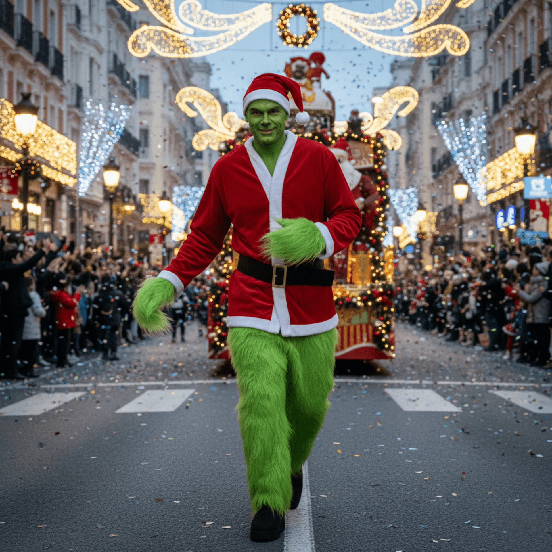 Disfraz el Grinch Adulto - Traje Peludo Verde Navideño - Fiesta Navidad - 3