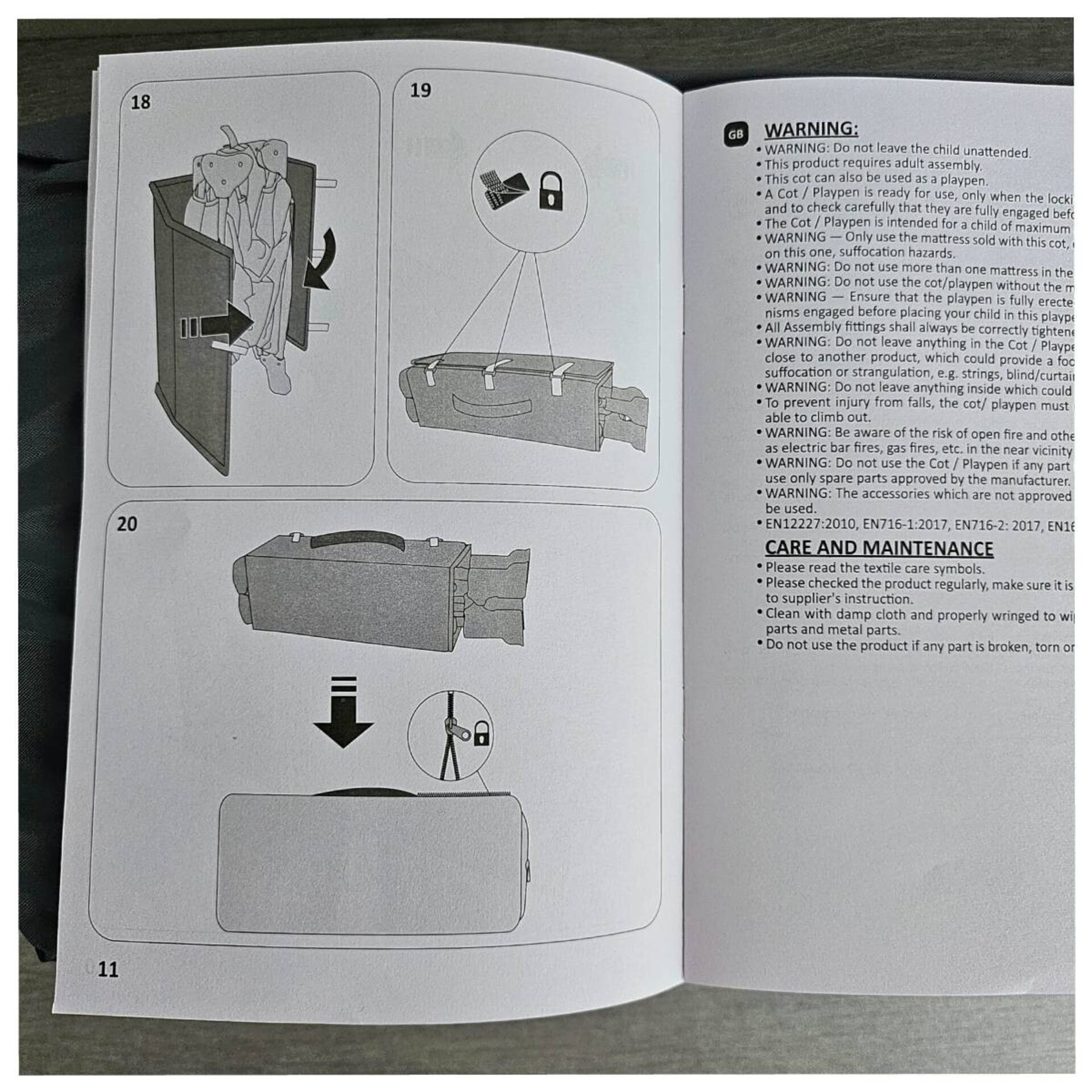 Cuna de bebé portátil de viaje, Cama plegable ajustable para Bebes hasta 15 kg - 11