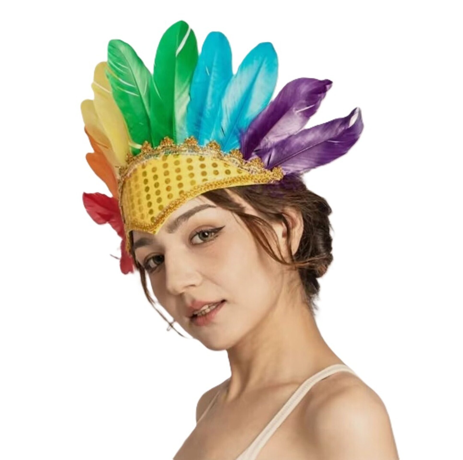 Diadema plumas Tocado arcoíris MADO Fiesta Orgullo LGBT - 1