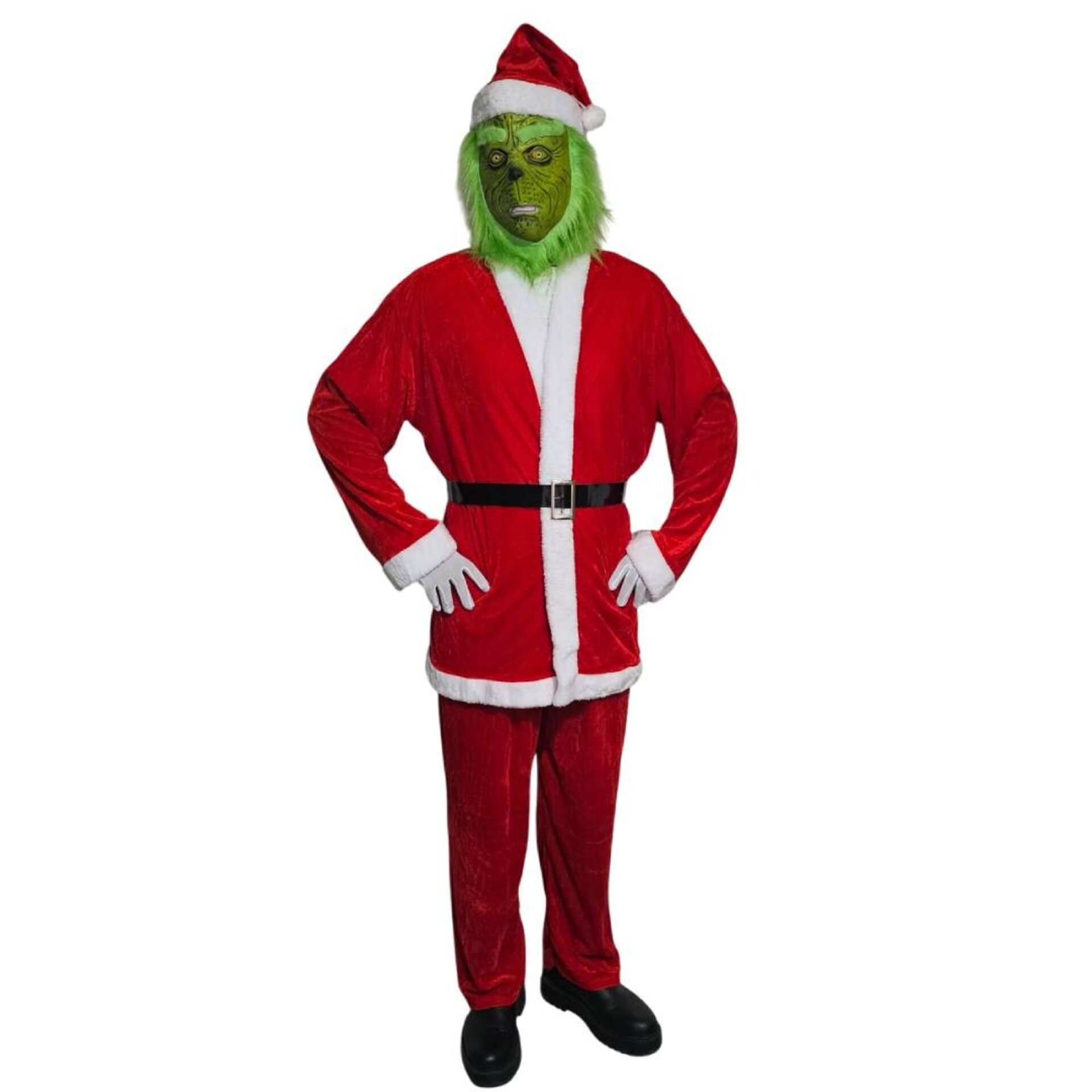 Disfraz El Grinch Monstruo Verde de Navidad Traje Papa Noel Hombre Adulto - 10
