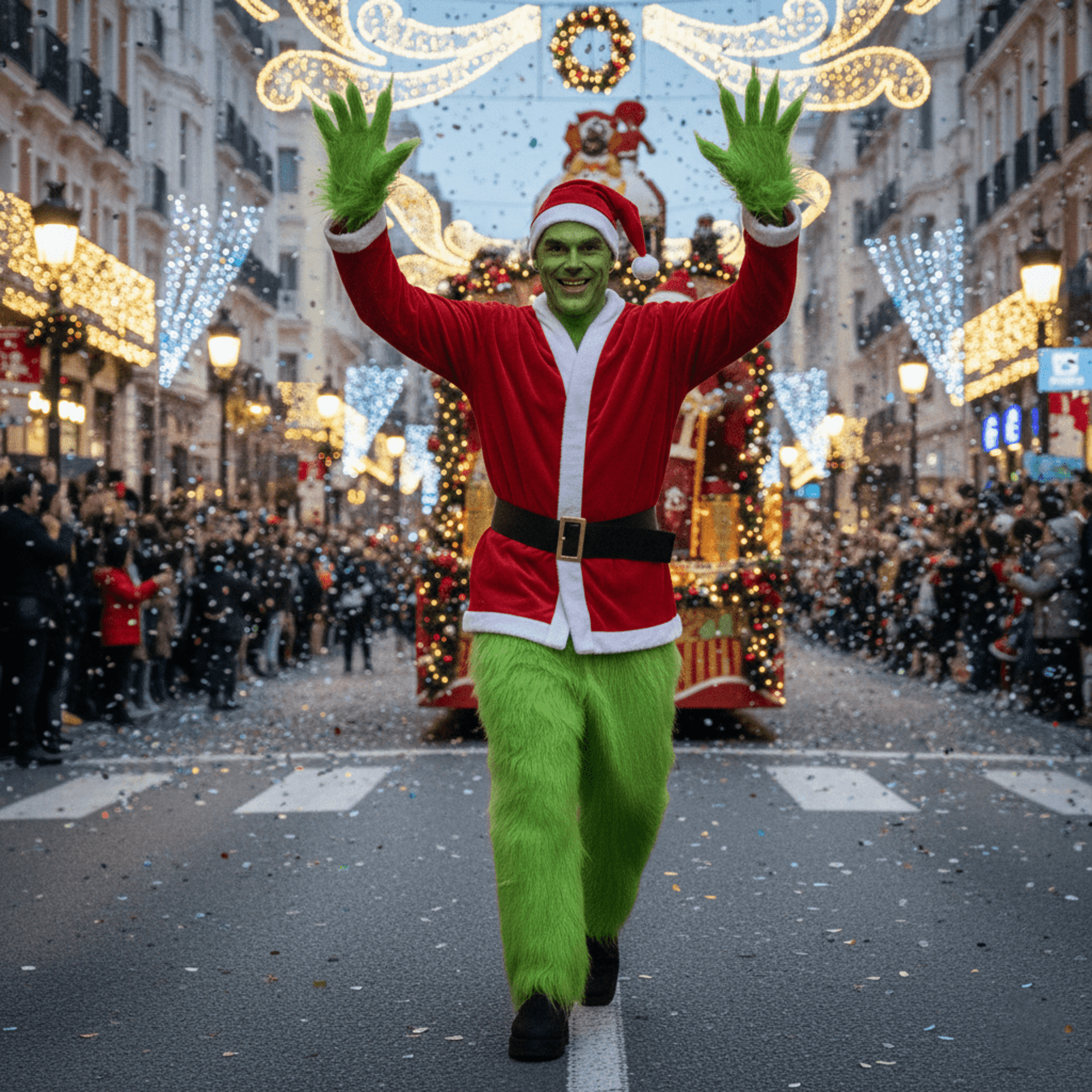 Disfraz el Grinch Adulto - Traje Peludo Verde Navideño - Fiesta Navidad - 1