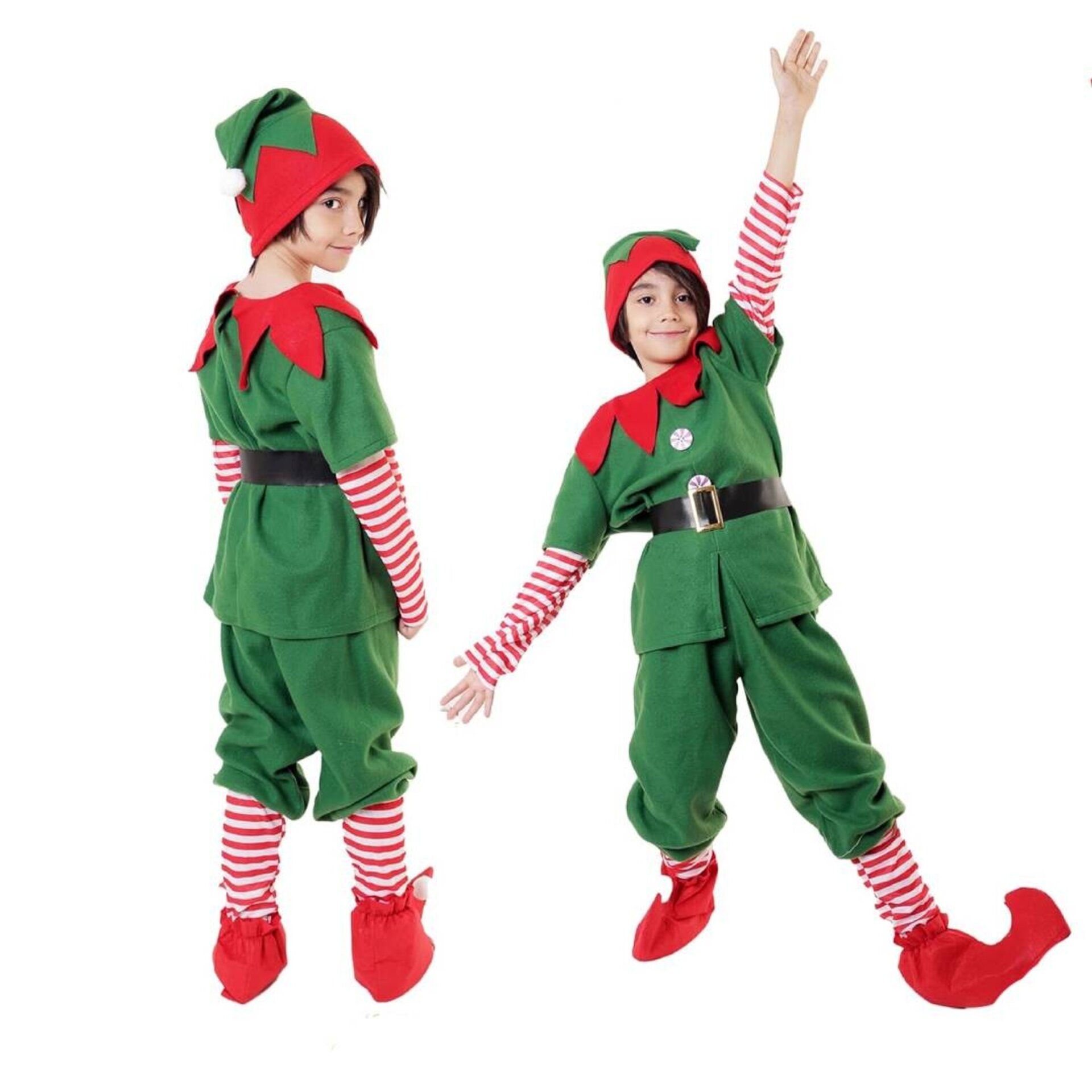 Disfraz Elfo - Traje Duende Verde - Papa Noel - Regalos Niños 3 a 15 años - 5