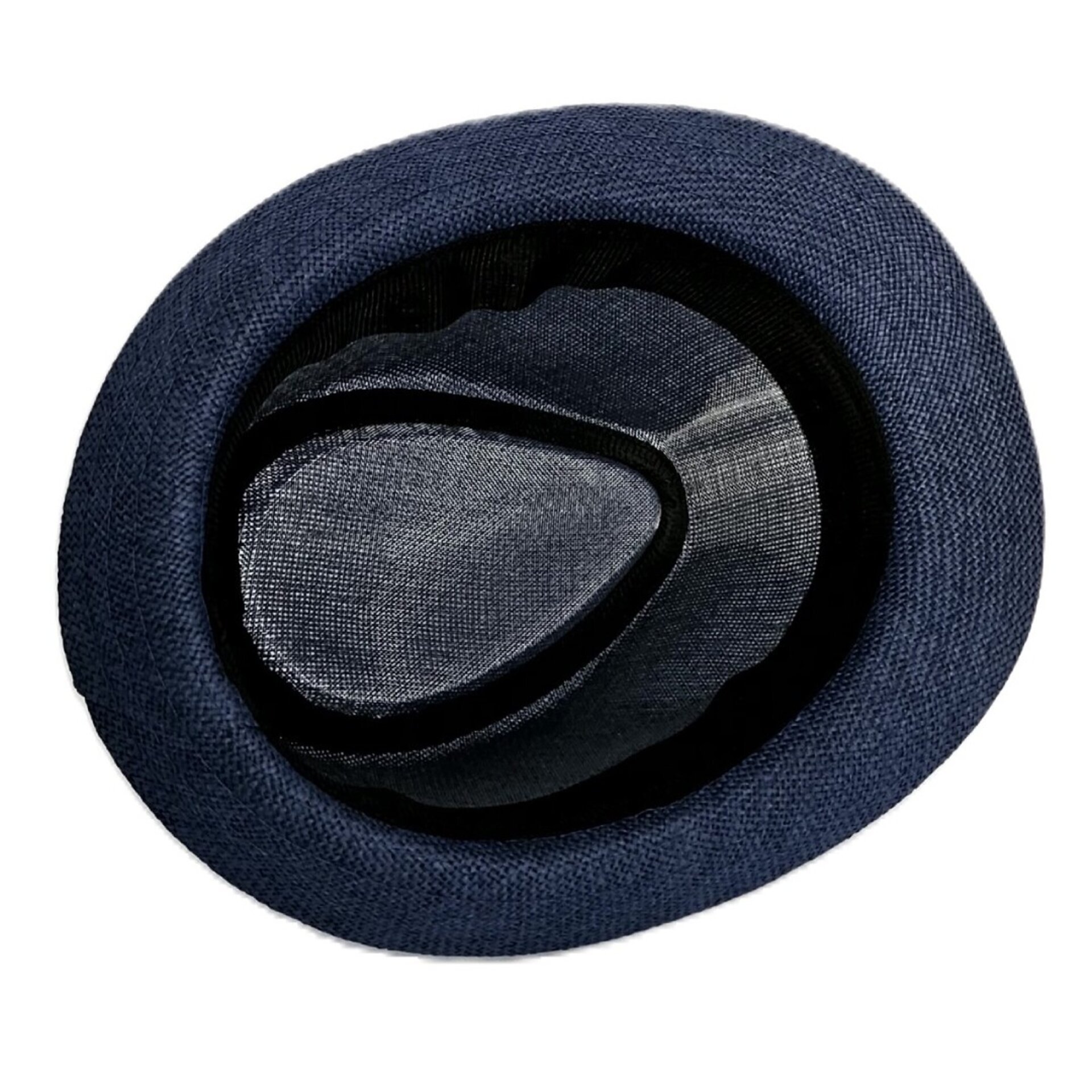 Sombrero Trilby Fedora Clásico Gorro Azul de Paja de Papel Adulto M/L - 2