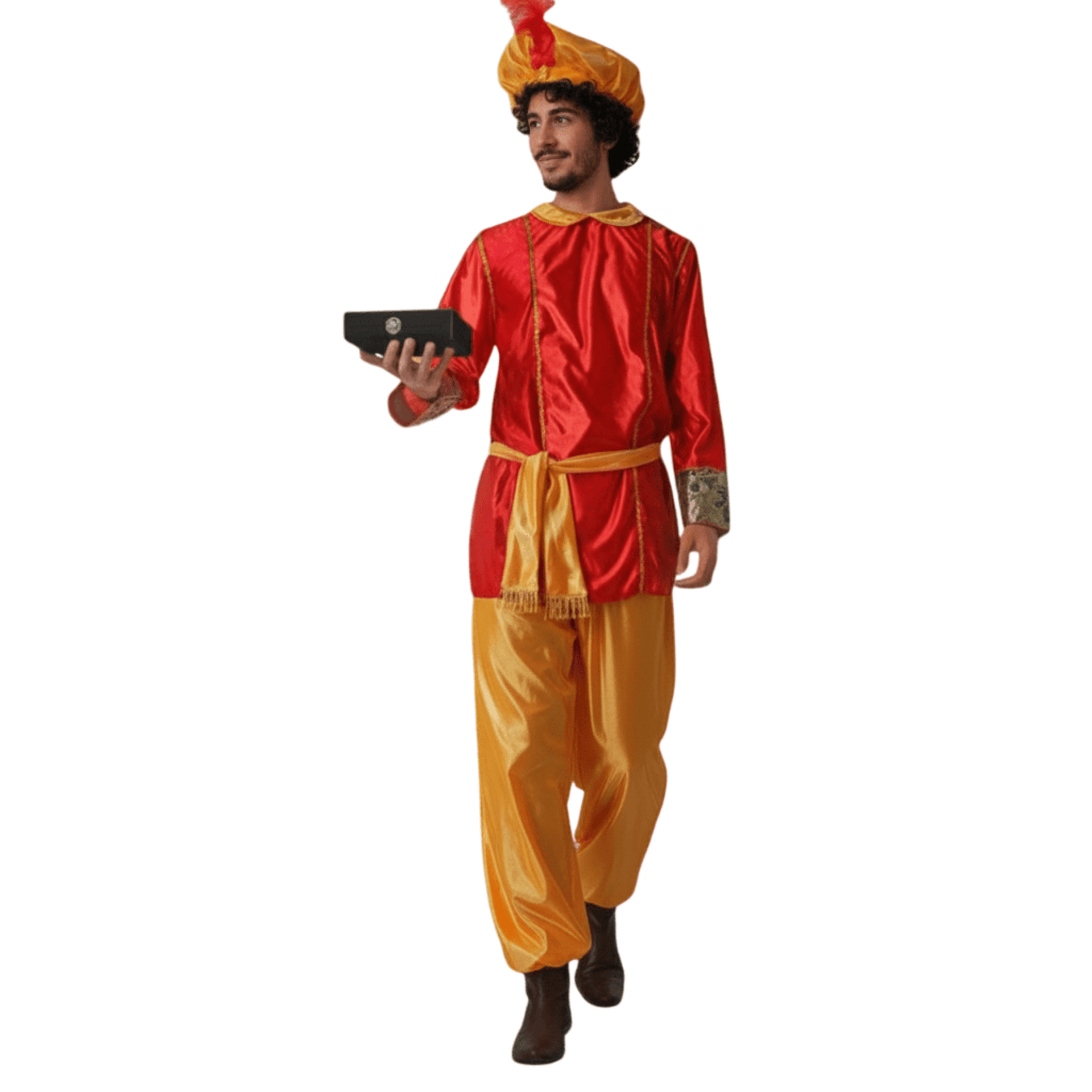 Disfraz de Paje Rojo Real - Incluye Gorro, Camisa, Cinturón y Pantalón - 2