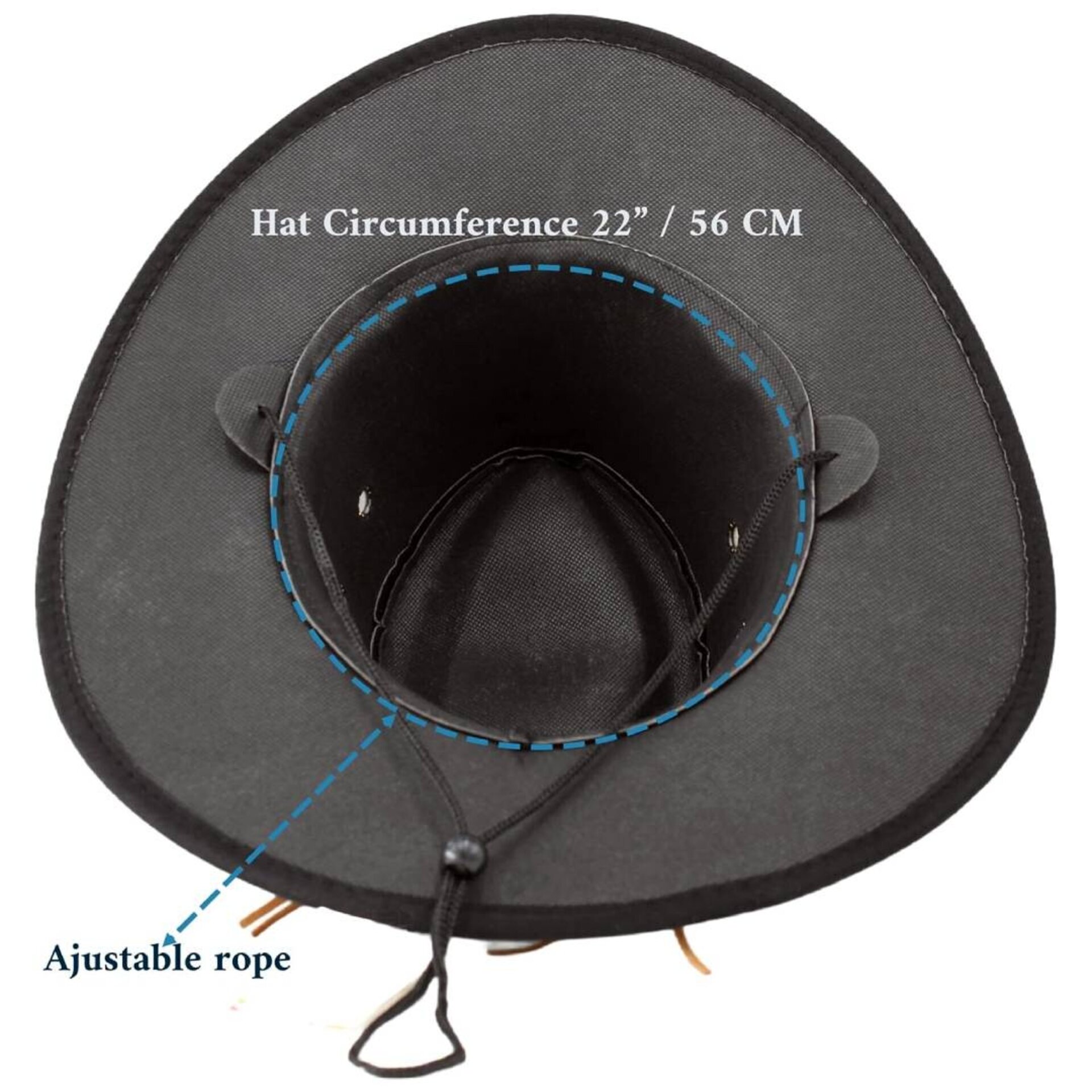 Sombrero Vaquero Cowboy Western Talla Ajustable S/M para Hombre Mujer Negro - 4