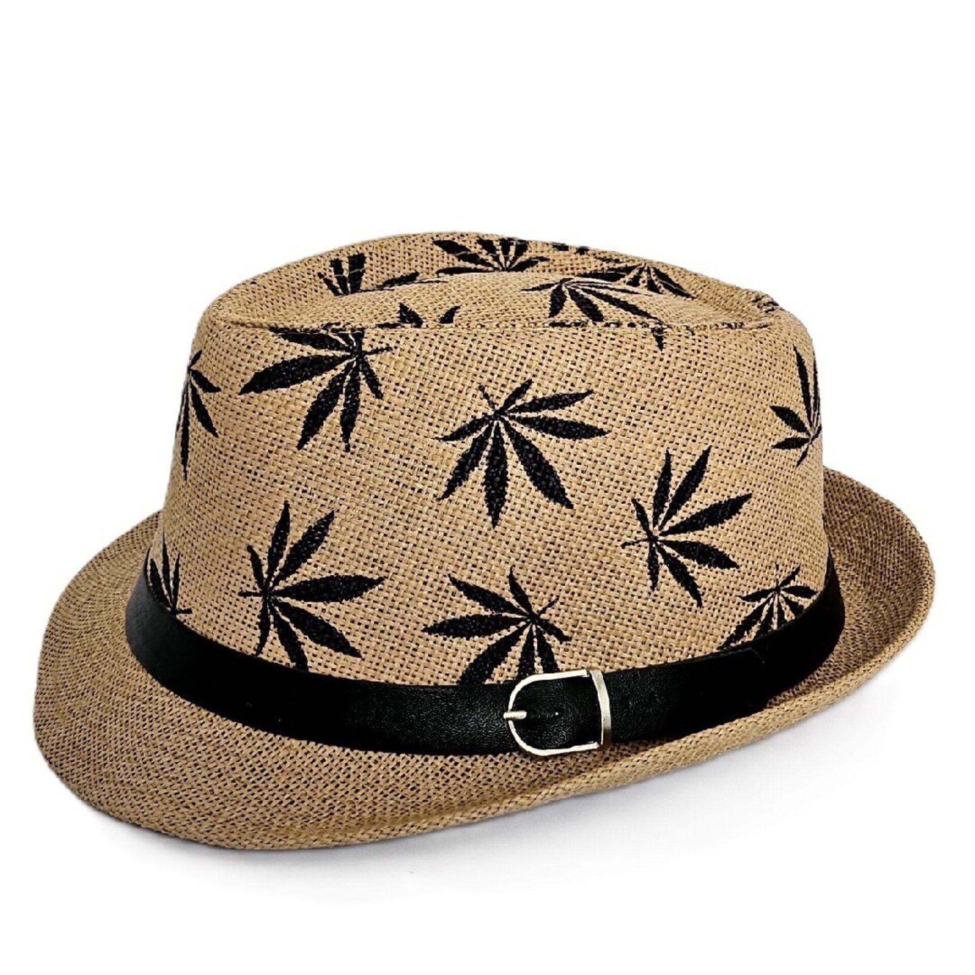 Sombrero Trilby Fedora Clásico Gorro Marrón Estampado Paja de Papel Adulto M/L - 5