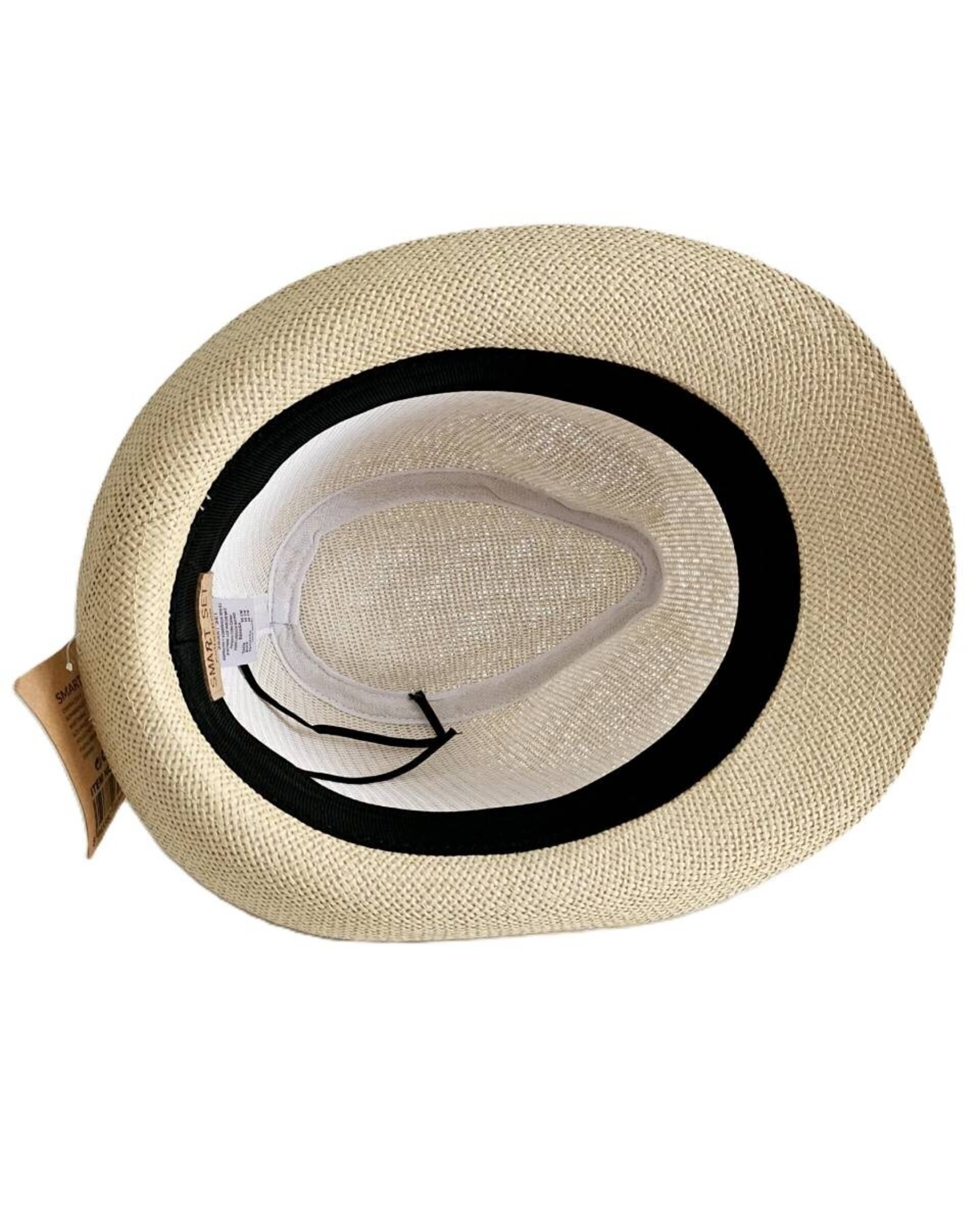 Sombrero de Paja Gorro Trilby para Adulto Hombre Mujer Beige - 3