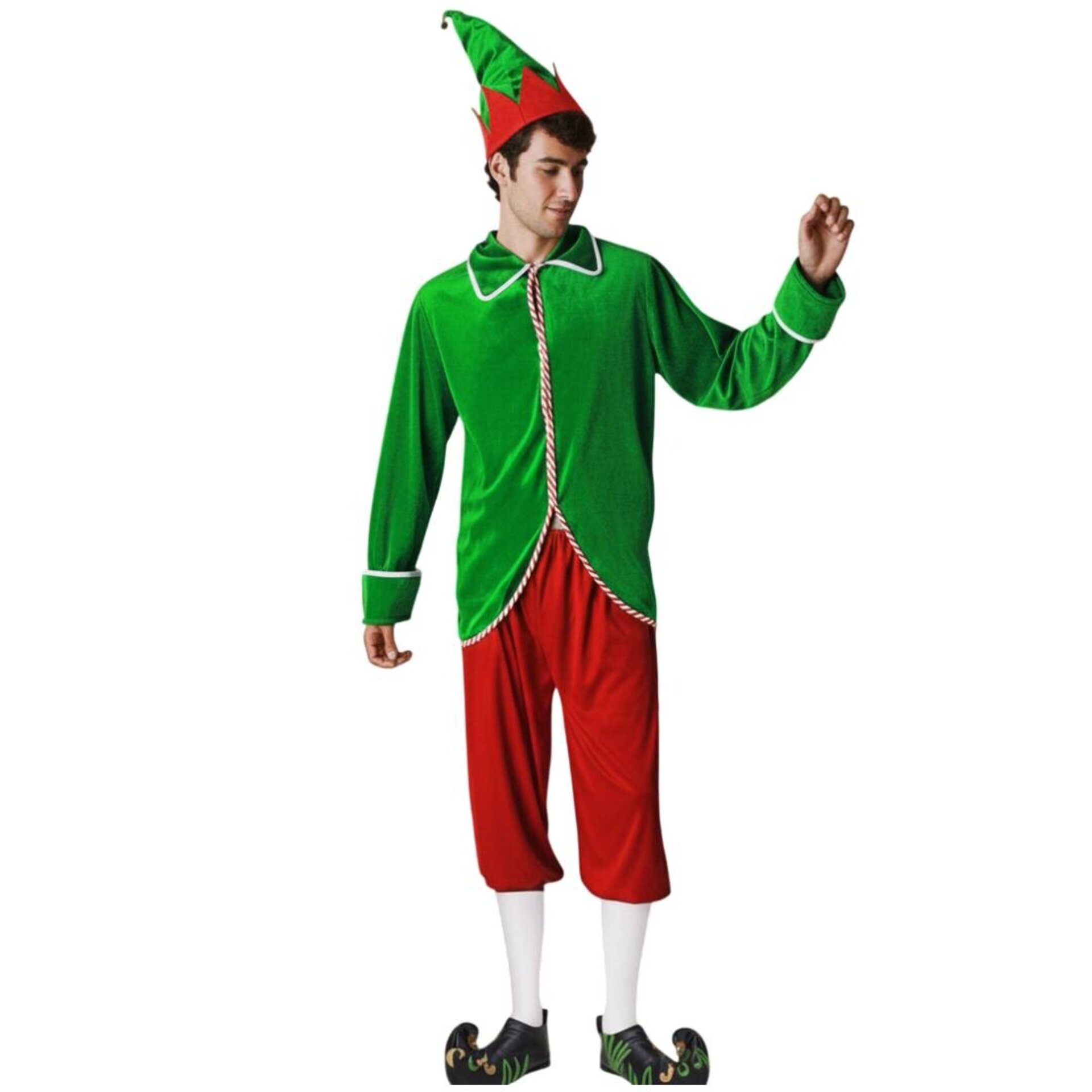 Disfraz de Elfo Navideño para Adulto | Traje de Elfo con Gorro | Talla Única S/M - 3