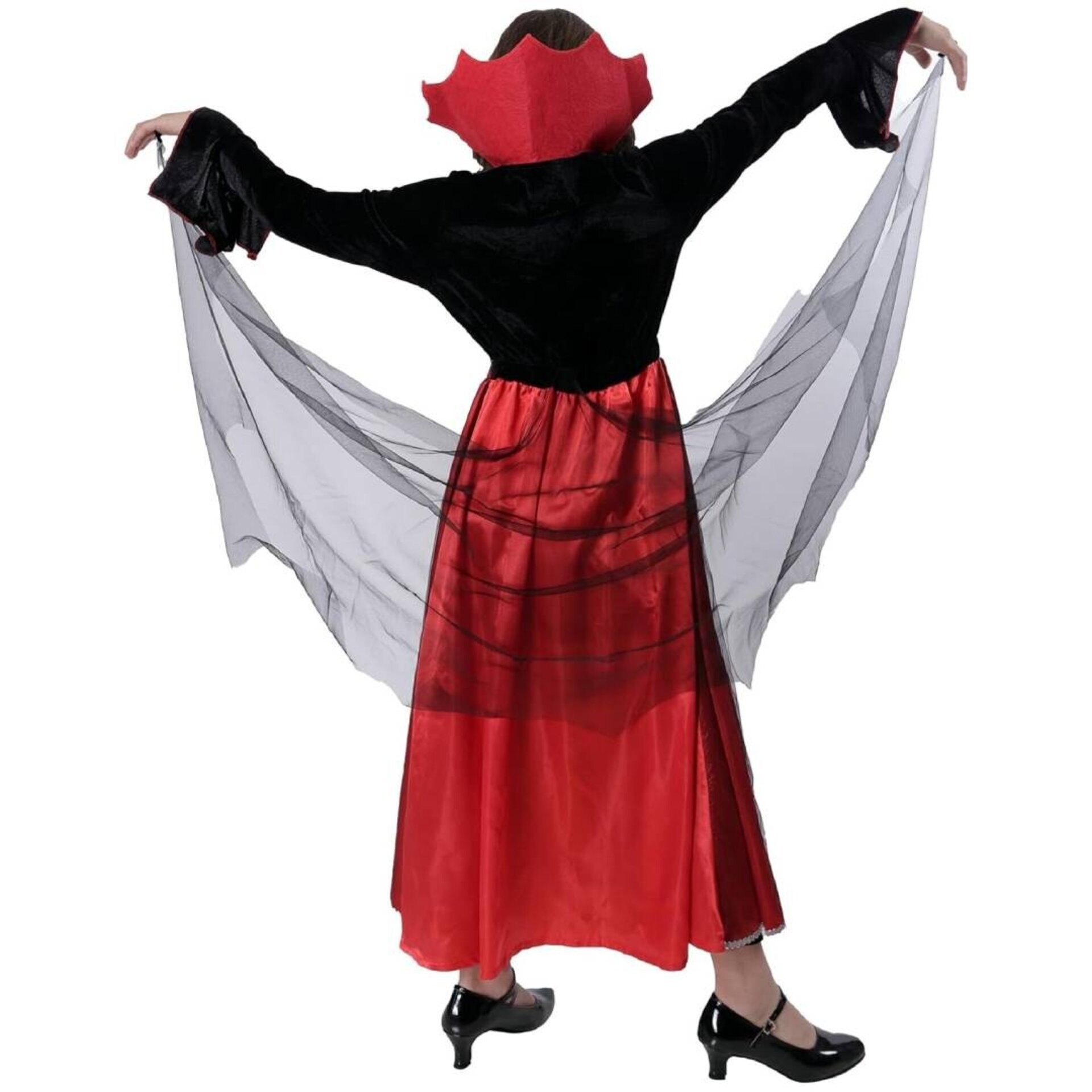 Disfraz de Reina Medieval Niña. Vestido de Vampiresa con Velo. Tallas 3-12 Años. - 5