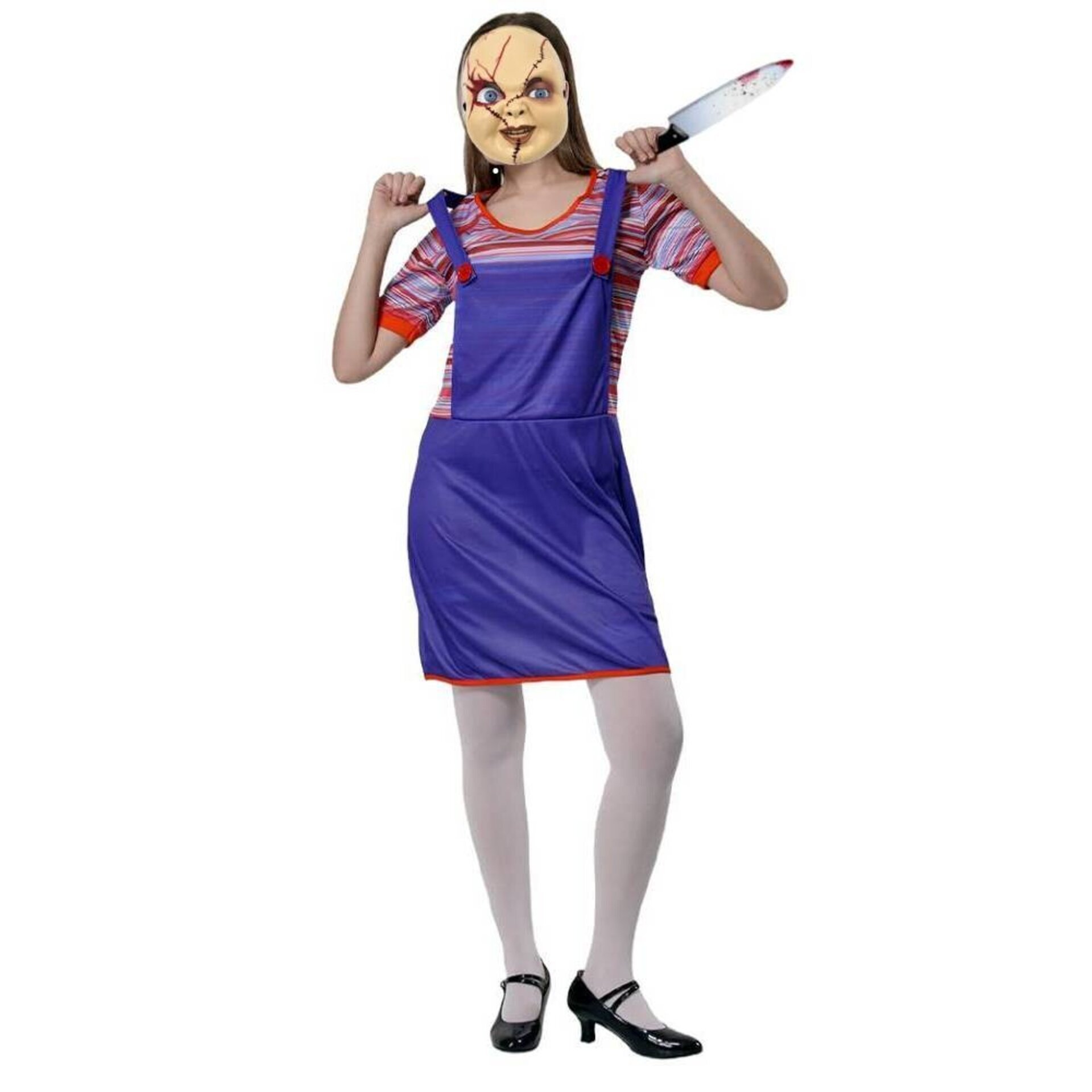 Disfraz Muñeca Malvada Mujer Adulta Novia de Chucky Mascara Terror - 5