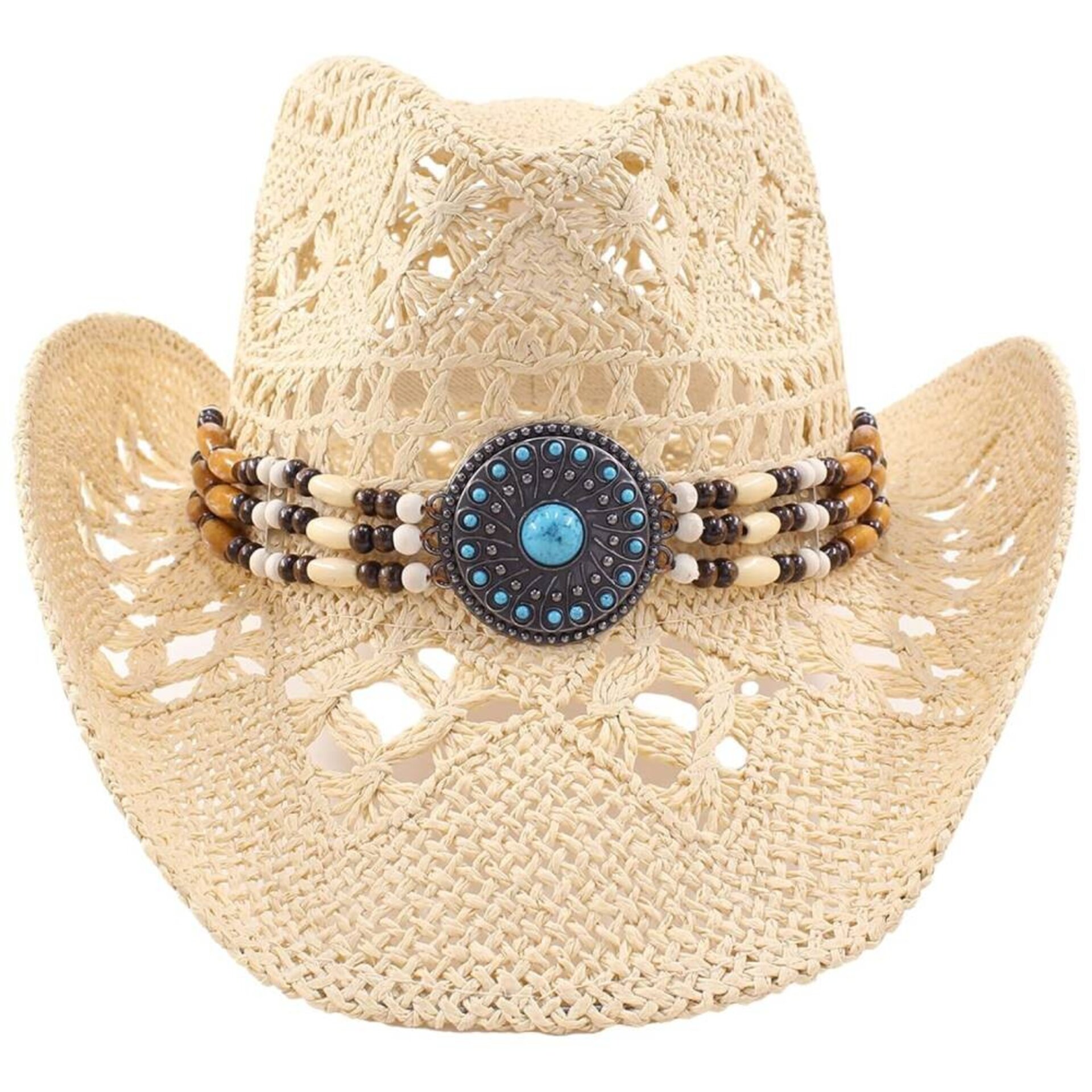 Sombrero Vaquero Paja Unisex | Beige Cowboy Western | Alas Anchas Baile Country - 2