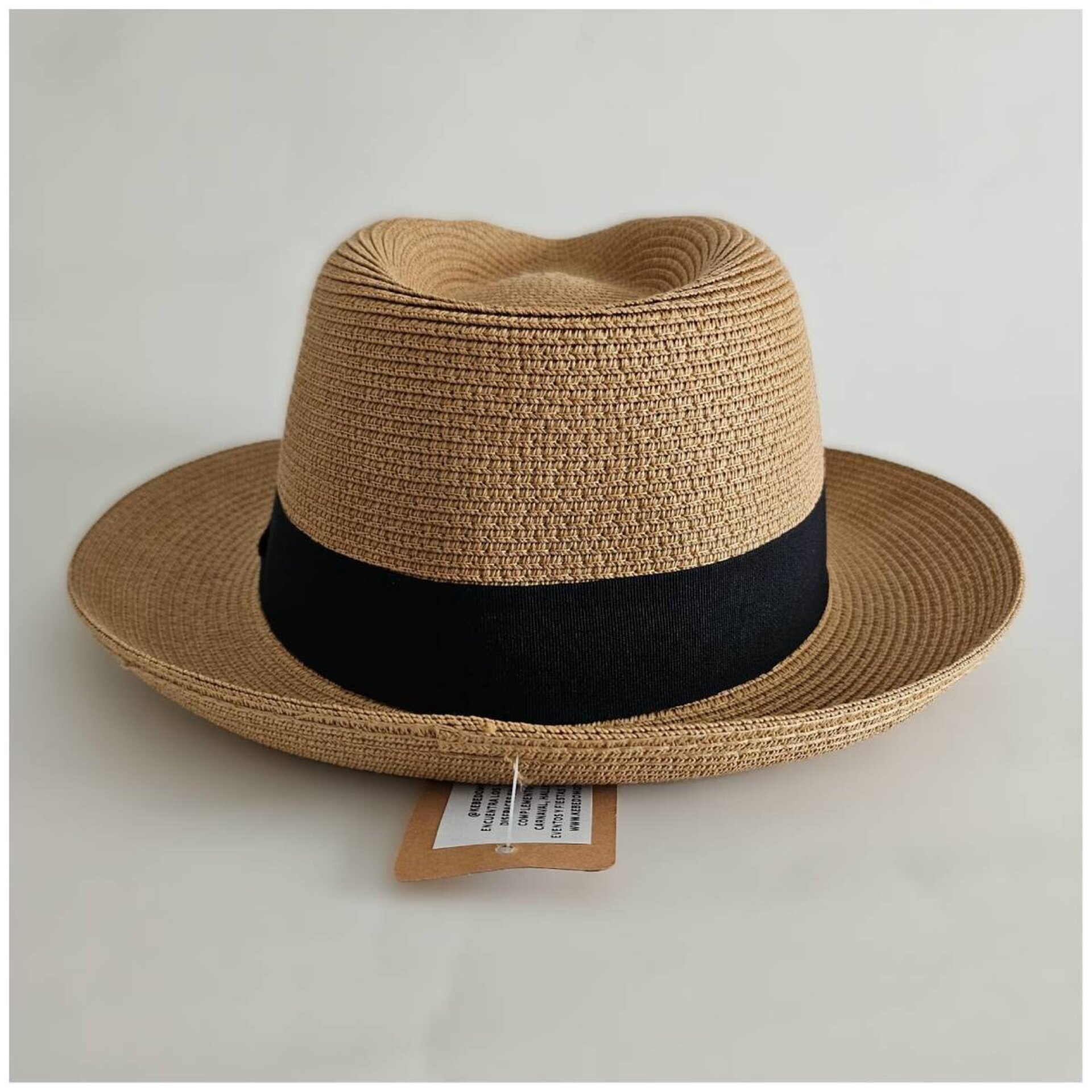 Sombrero de paja Fedora Sombrero Panamá de Playa Verano Ajustable Adulto Unisex - 2