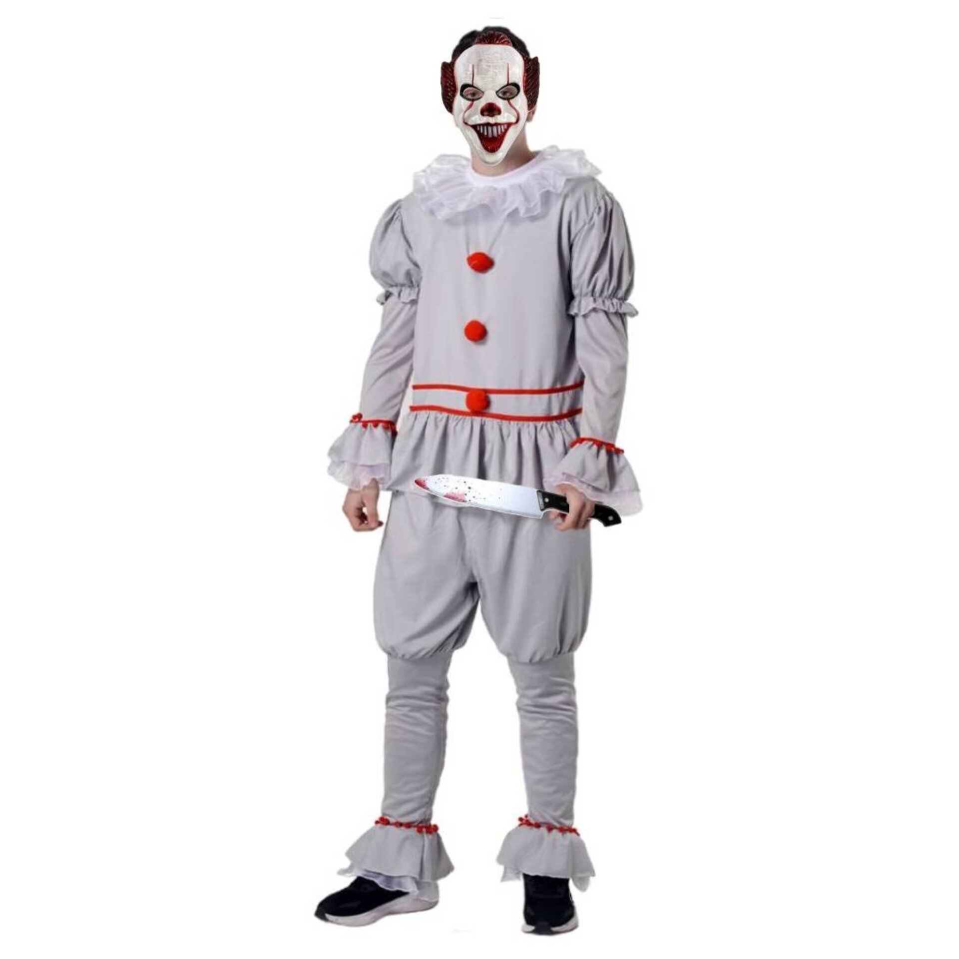 Disfraz Payaso IT Asesino Pennywise Derry Hombre Adulto Máscara Terror - 1
