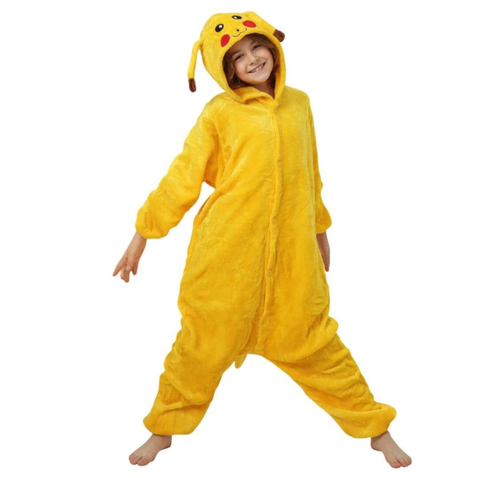 Disfraz de Pokémon Pika-chu Amarillo infantil - Pijama niños Talla 3-12 años - 4