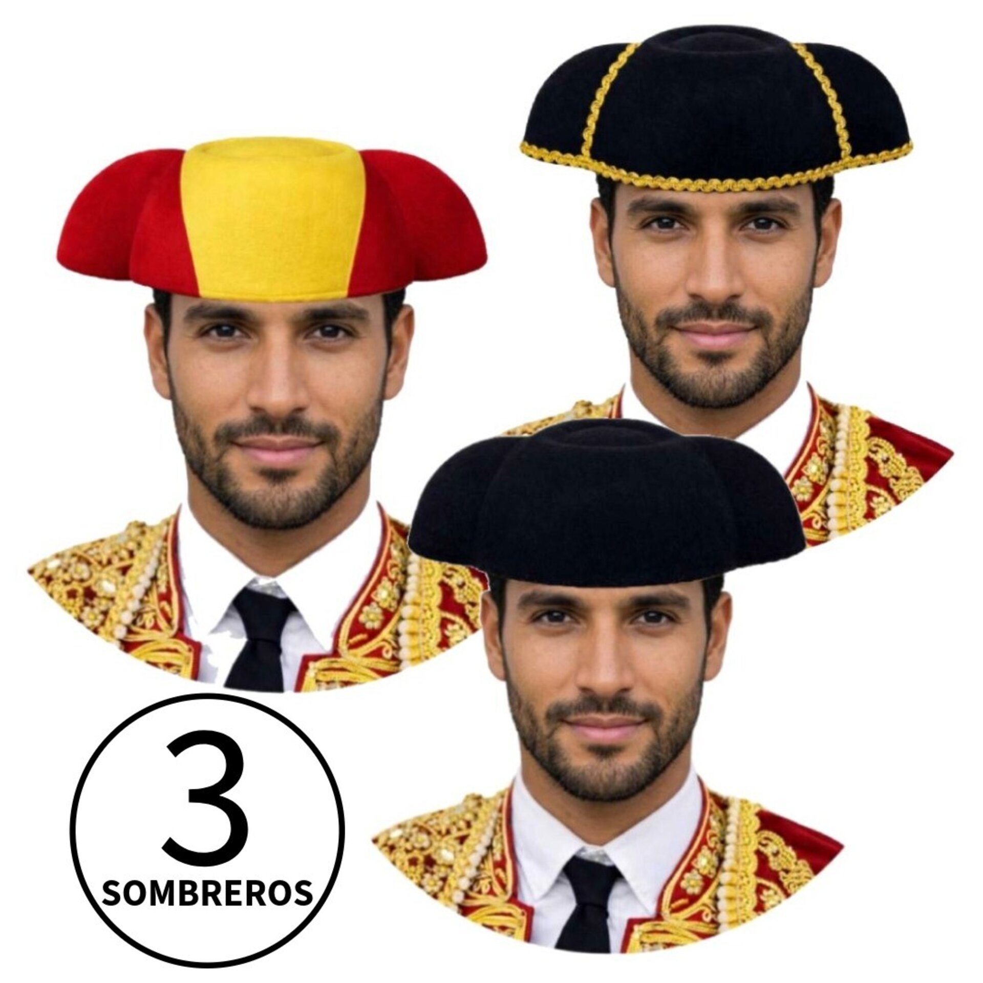 Monteras de Torero para Disfraz Adulto - Sombrero Español Carnaval y Halloween - 13