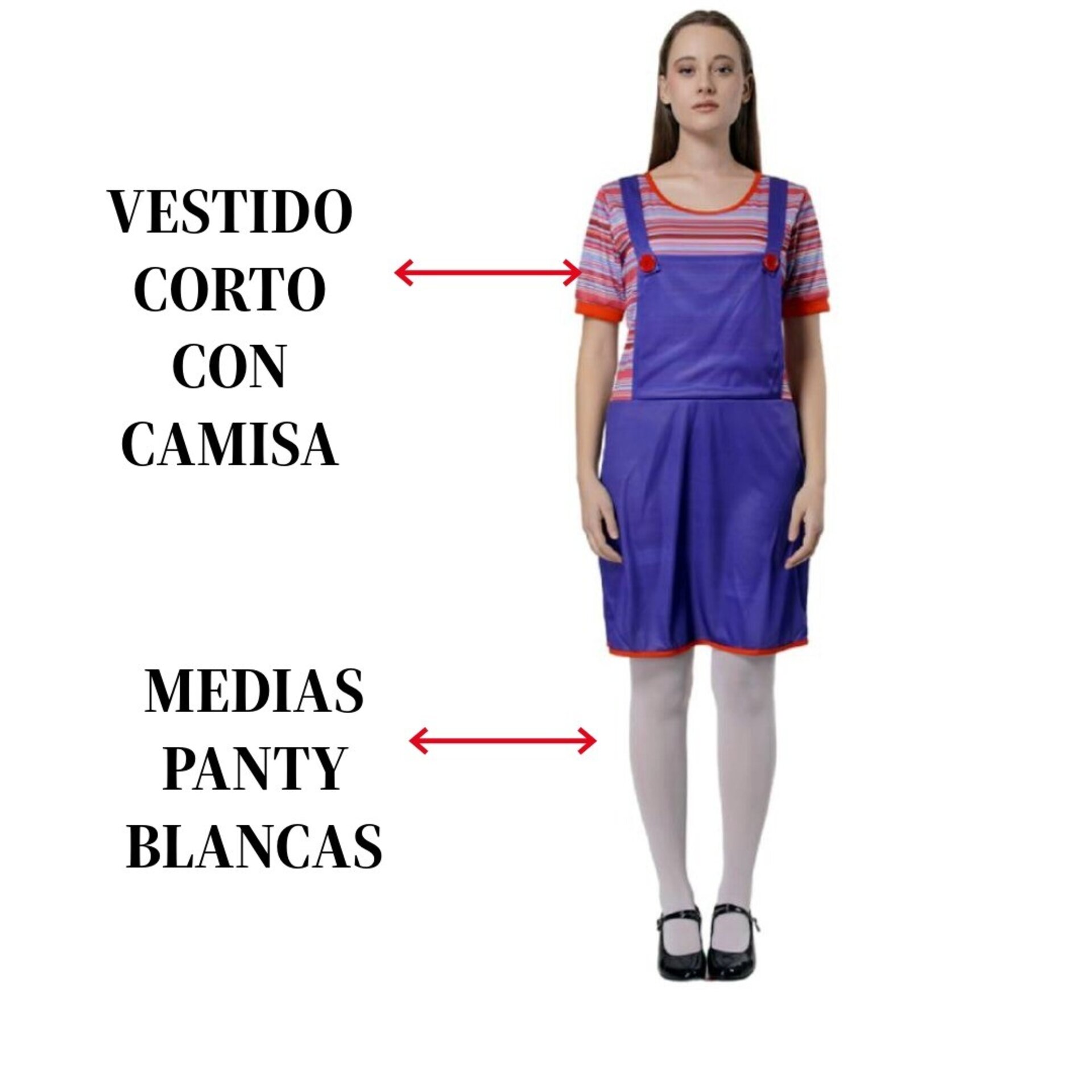 Disfraz Muñeca Malvada Vestido Mujer Adulta la Novia de Chucky Terror Halloween - 6