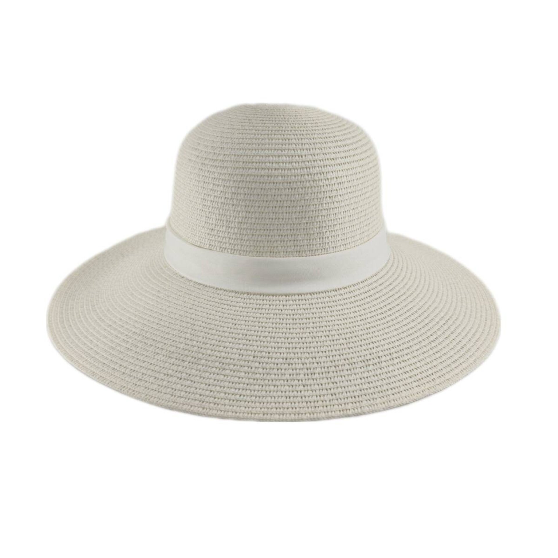 Sombrero de playa para Mujer, de ala Ancha, Pamela de paja Talla única Blanco - 3
