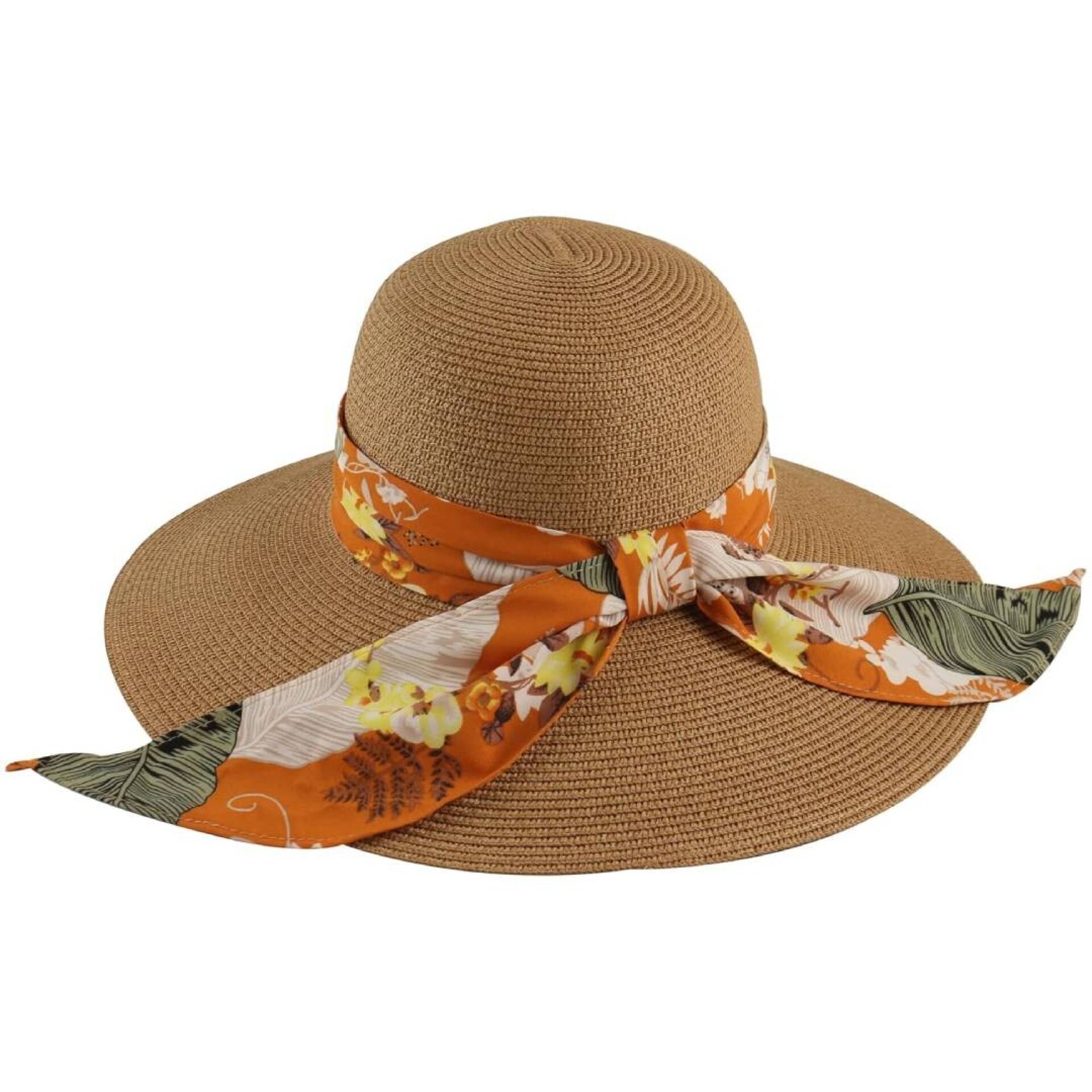 Sombrero Paja de ala Ancha para Mujer,Visera Grande Transpirable, Pamela Marrón - 5