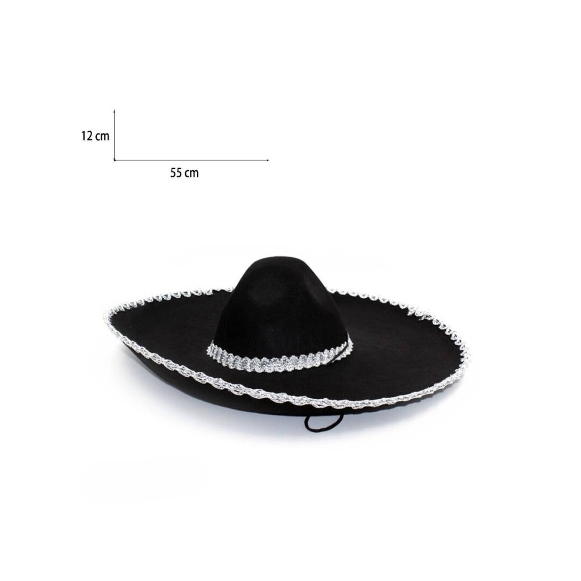 Sombrero Mexicano Negro Mariachi Disfraz Fiesta Mexicana, Talla Única Unisex - 2