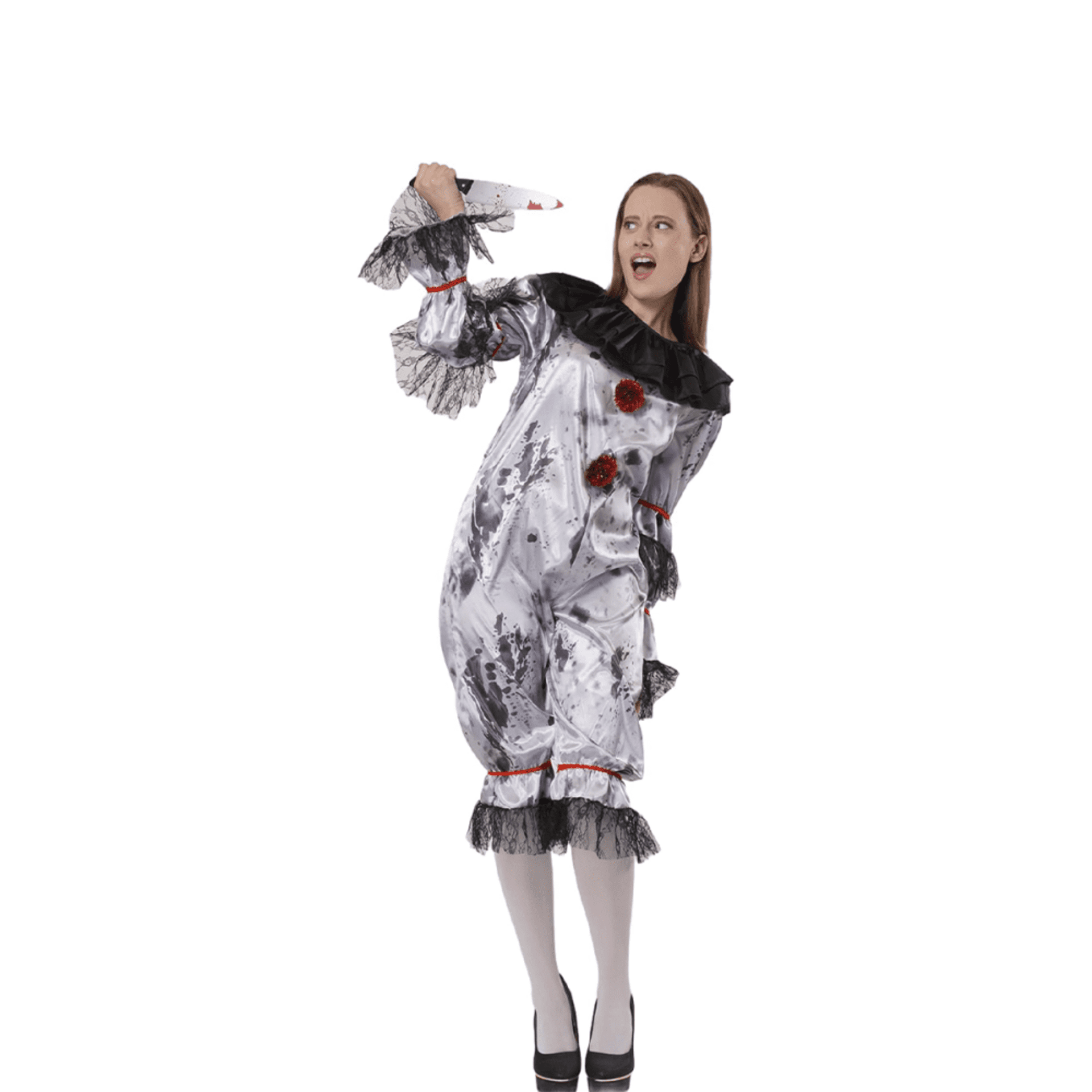 Disfraz Payasa Terrorífica Mujer Adulta - Estilo Payaso IT - Mono Espeluznante - 1