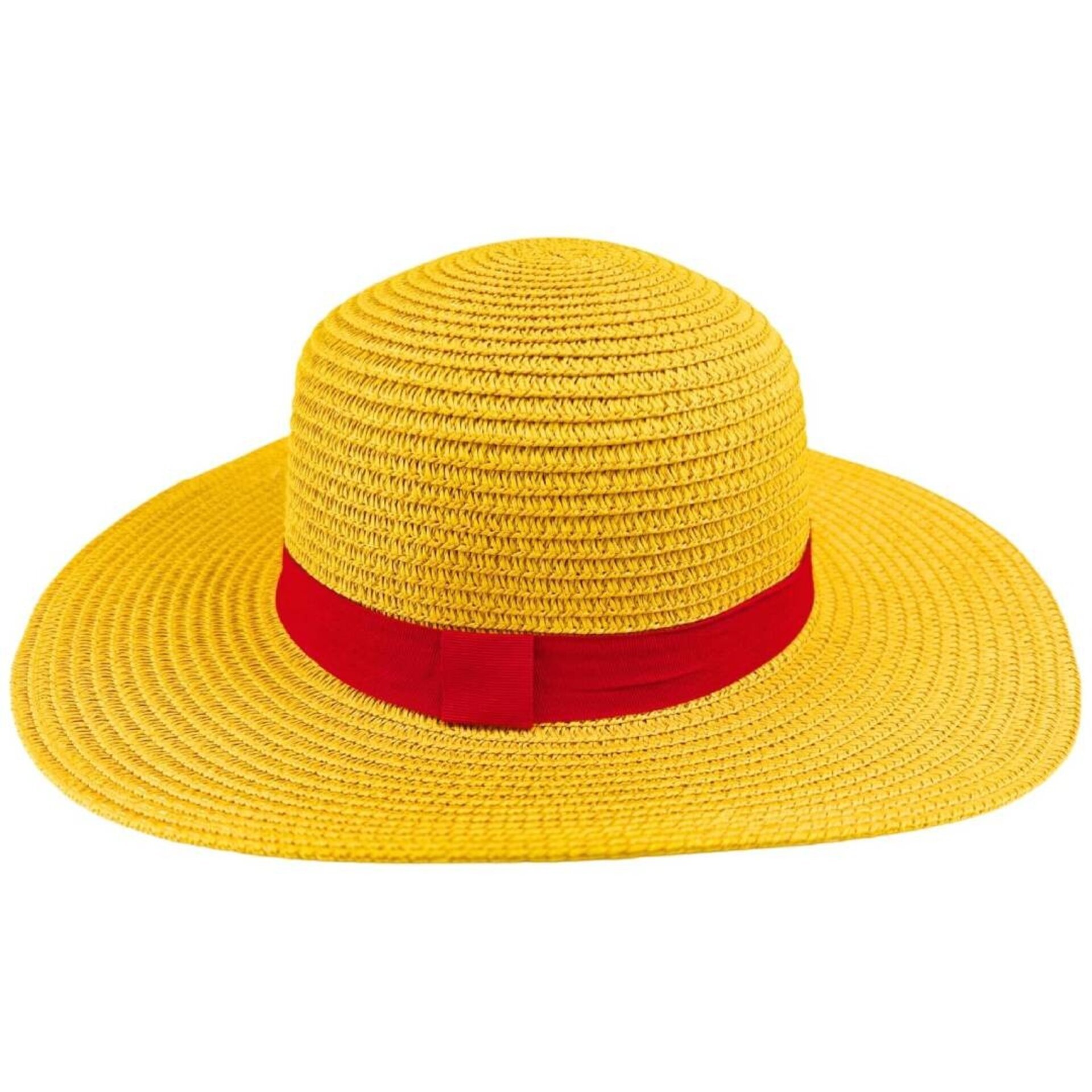 Sombrero Paja Amarillo Adulto | Cinta Roja Monkey D. Luffy |Carnaval Halloween - 1