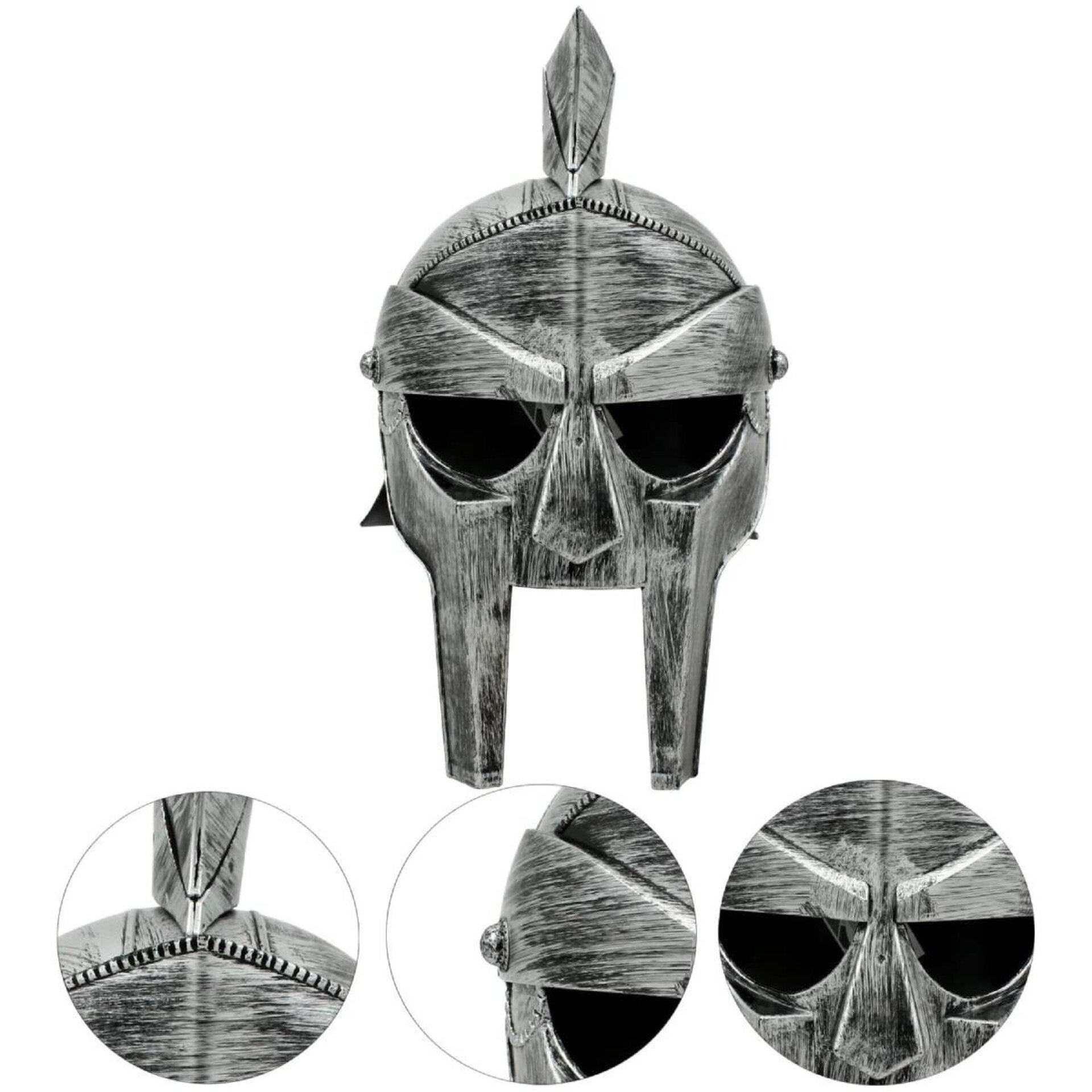 Casco Medieval para Disfraz Romano de Gladiador Guerrero Adulto Talla Única - 8