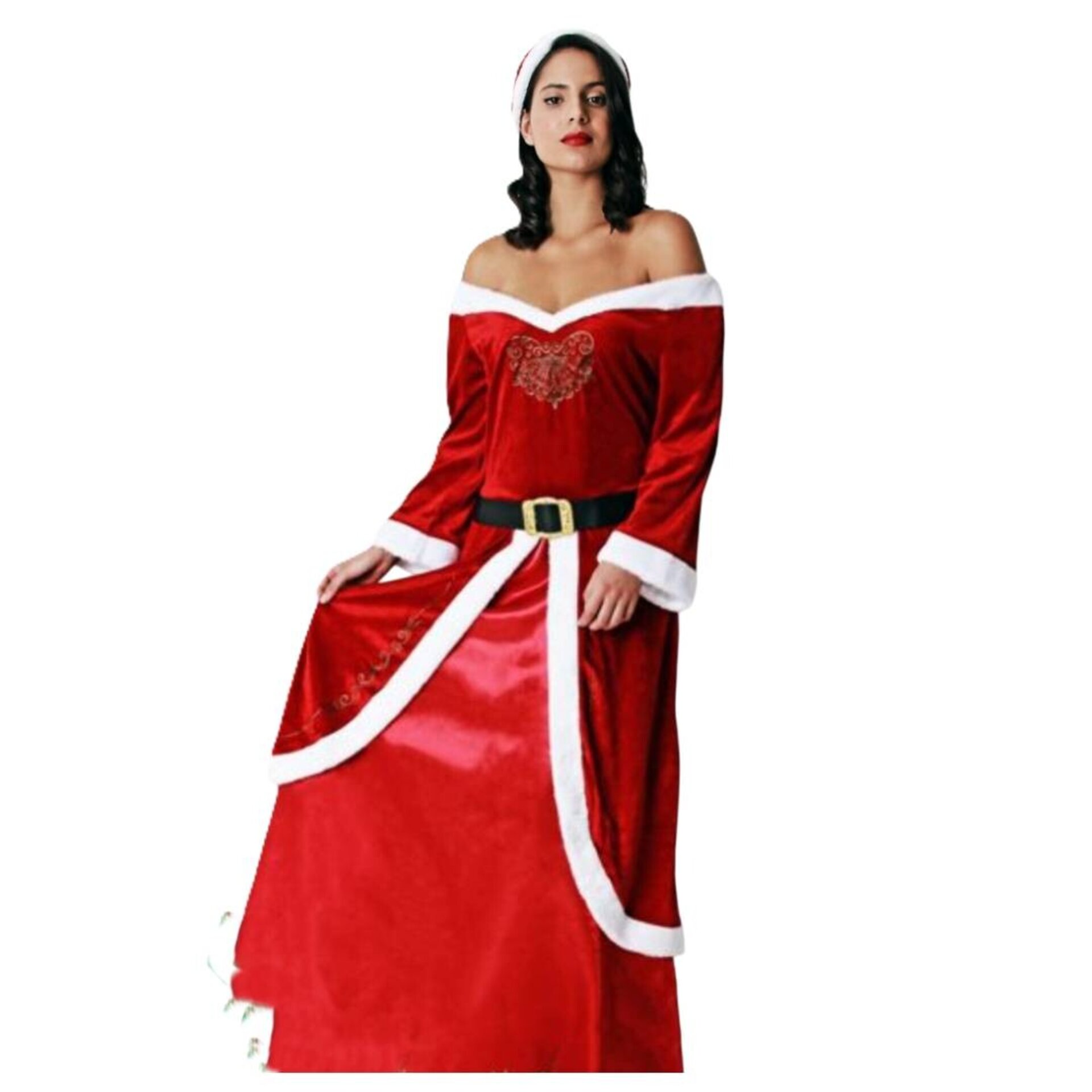 Disfraz Mamá Noel Clásico de Lujo - Vestido Largo Terciopelo Mujer | Talla única - 4