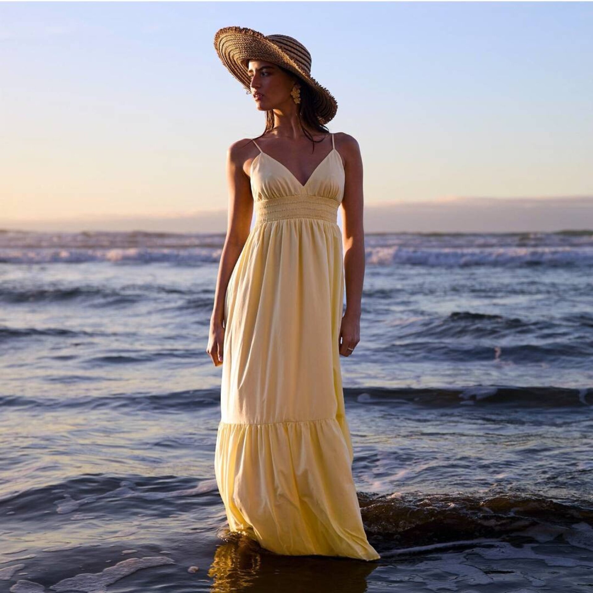 Pamela de Paja Ala Ancha 13cm para Mujer, Sombrero Sol Playa, Talla Única Mujer - 4