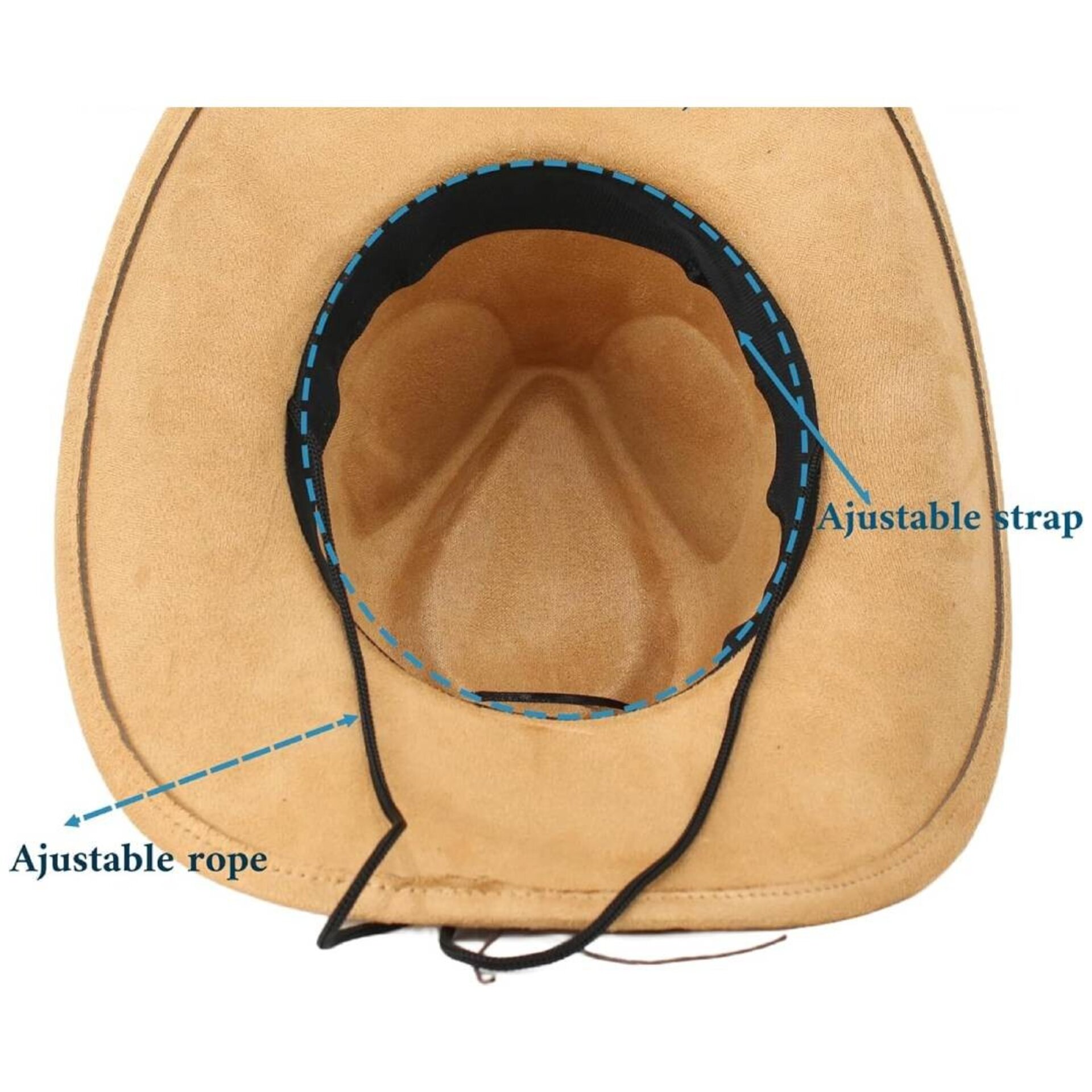 Sombrero Vaquero Cowboy Western Rodeo Baile Country para Adulto Beige - 6