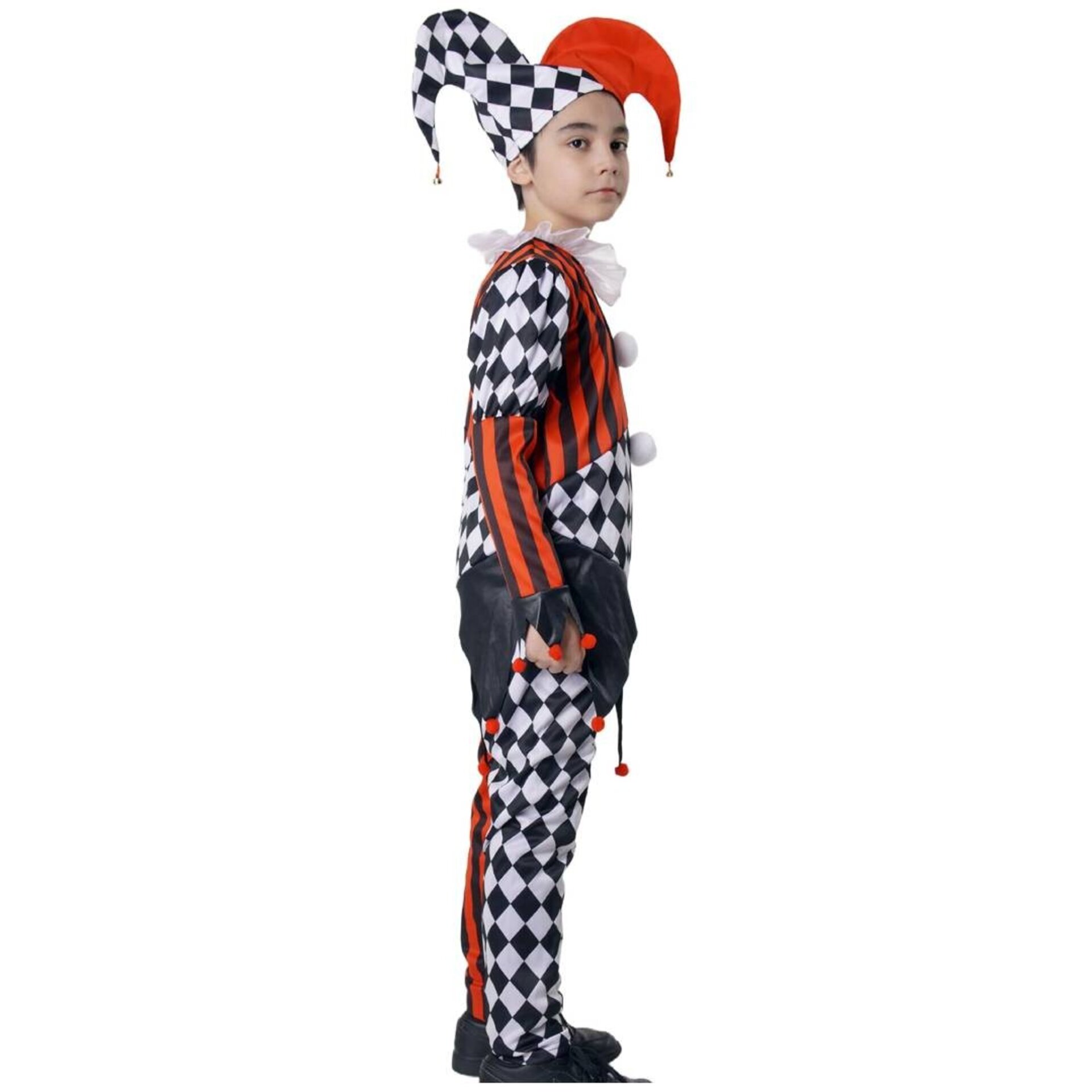 Disfraz de Payaso de Terror para Niños. Traje Arlequín Gorro Halloween Carnaval - 2