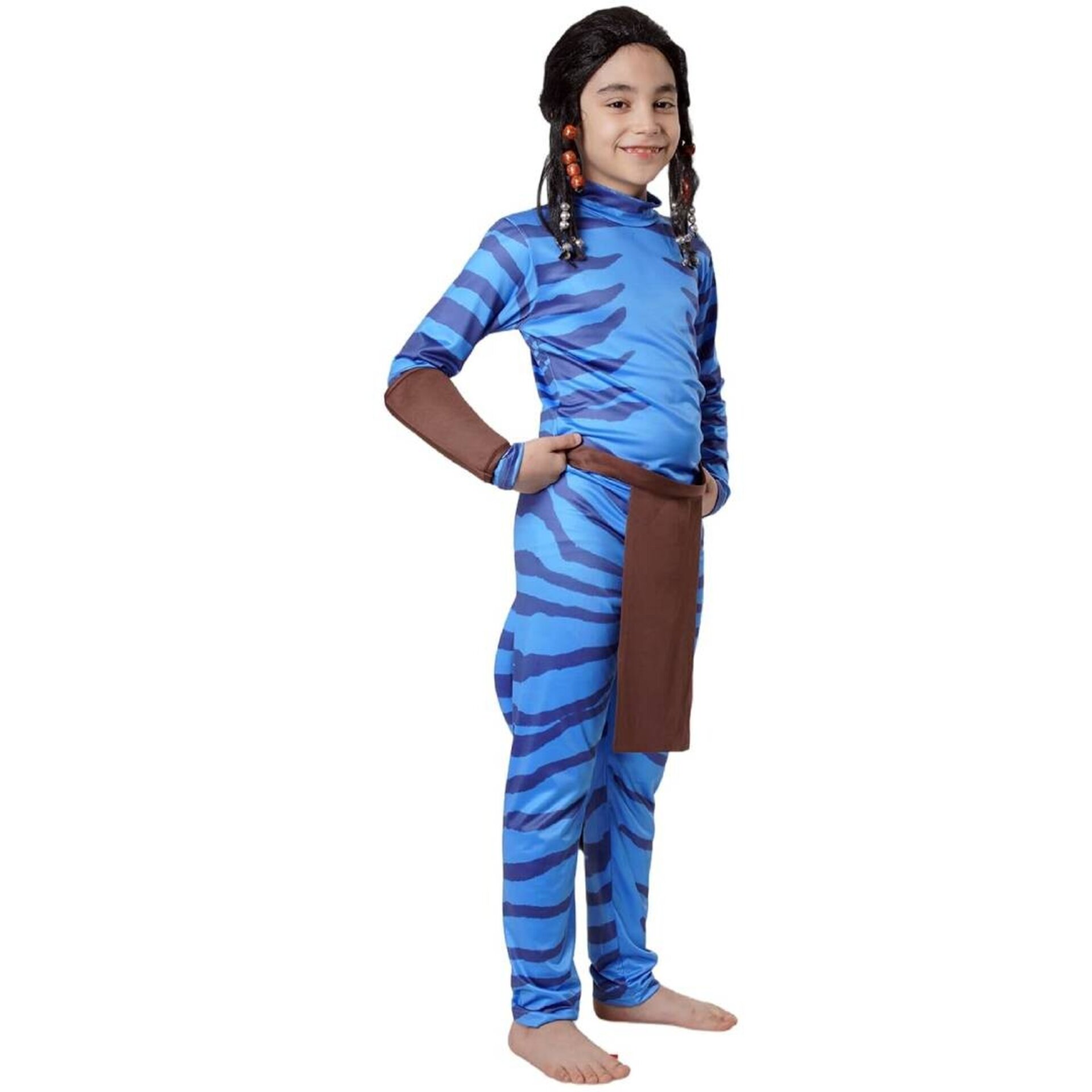 Disfraz Criatura Azul Tribal Avatar Niños. Mono Estampado Animal Halloween - 4