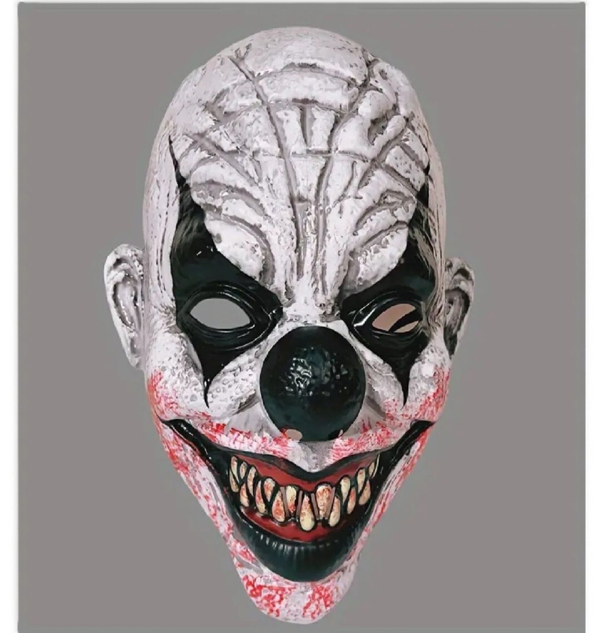Máscara de Payaso de Terror para Halloween de Plástico con Dentadura Sangrienta - 1