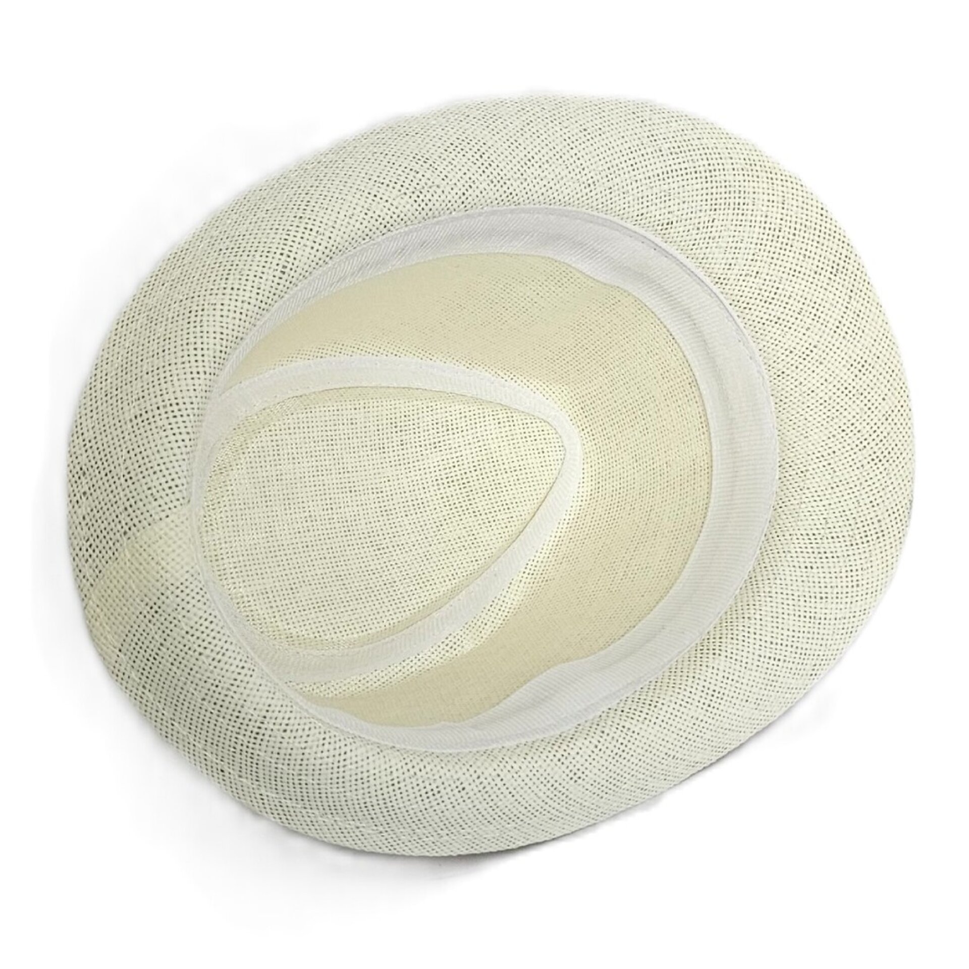 Sombrero Trilby Fedora Clásico Gorro Blanco Estampado Paja de Papel Adulto M/L - 3